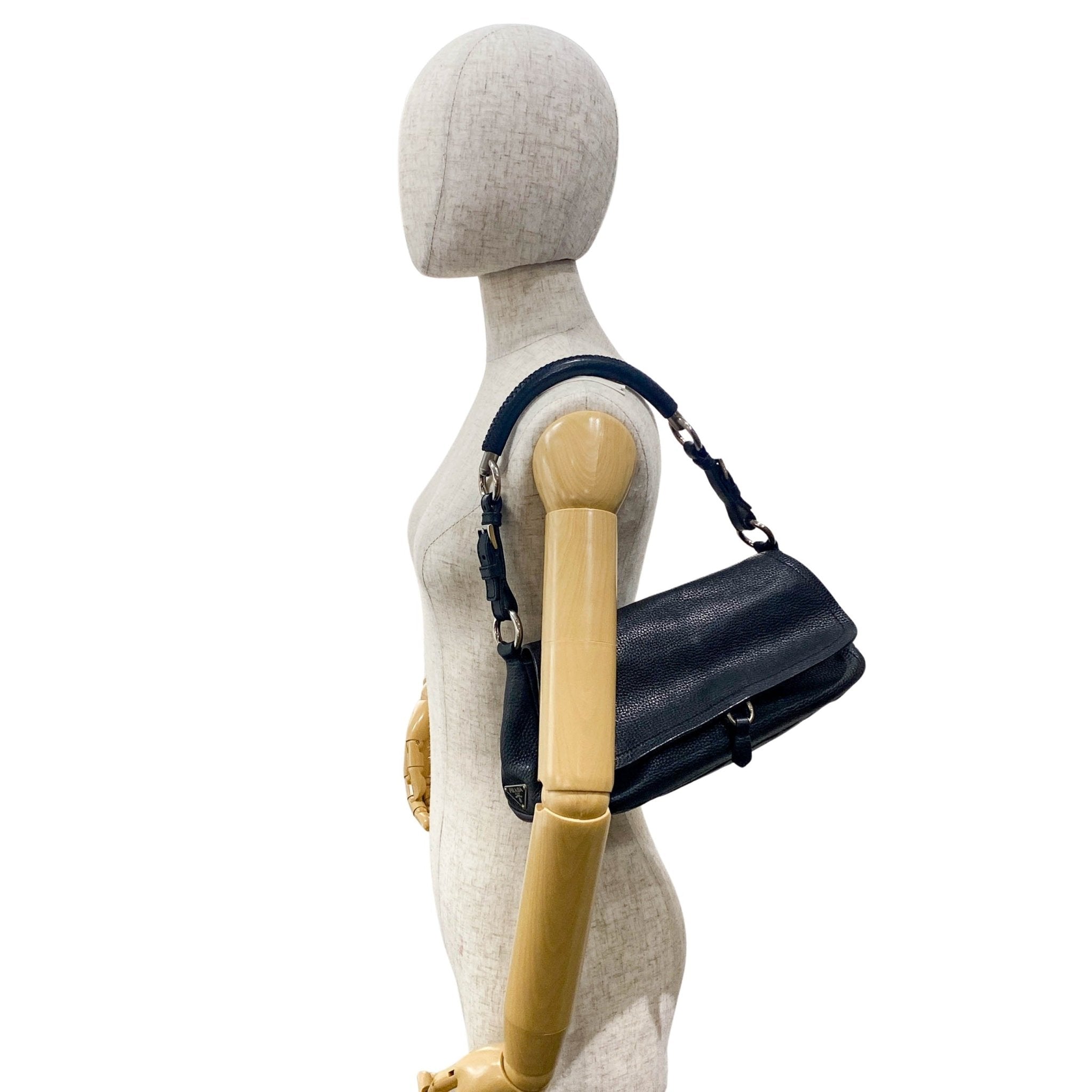 PRADA Black Leather Shoulder Bag, in , Sold by HIVE PRELOVED - Shoulder Bags, ,