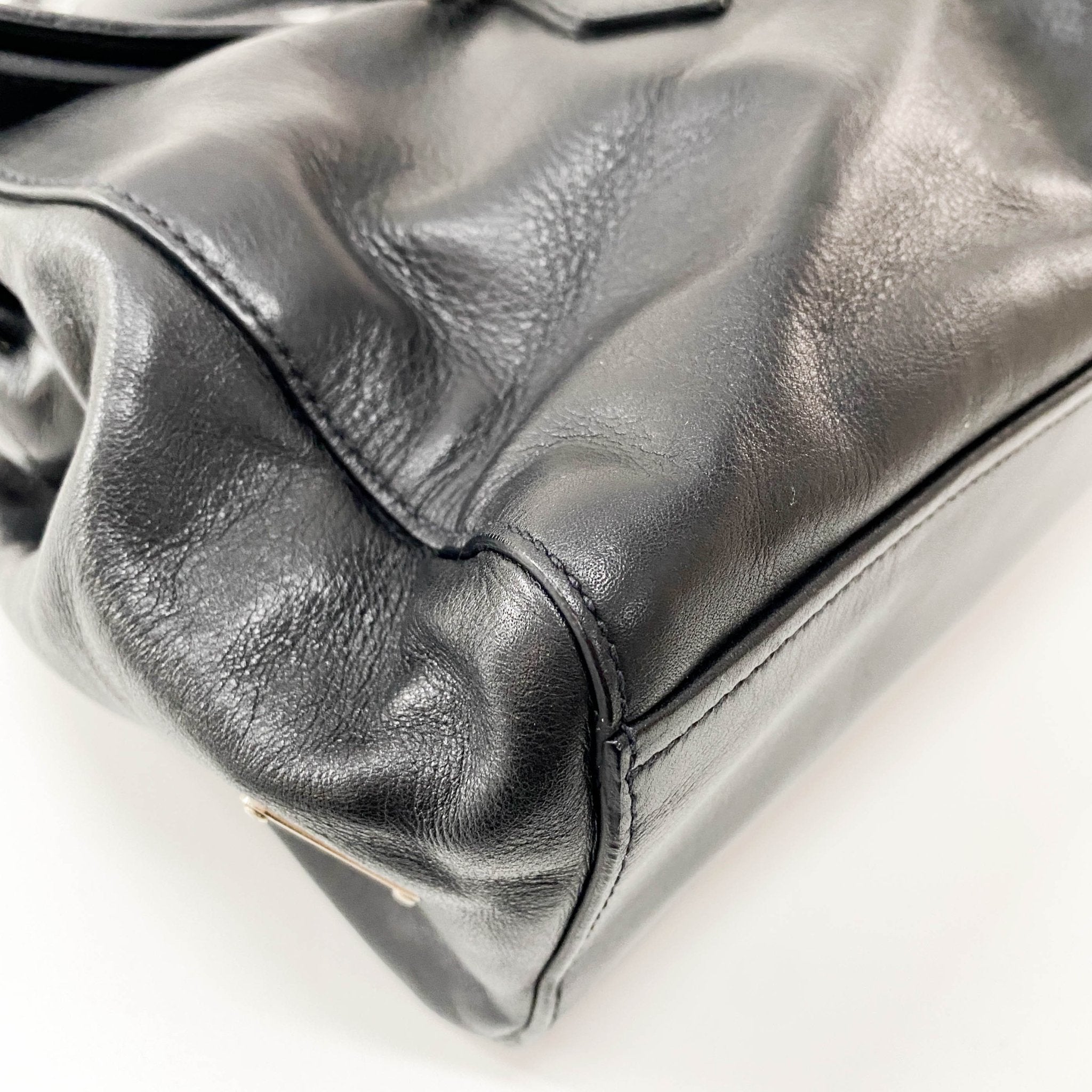 PRADA Black Leather Top Handle Shoulder Bag, in , Sold by HIVE PRELOVED - Shoulder Bags, ,