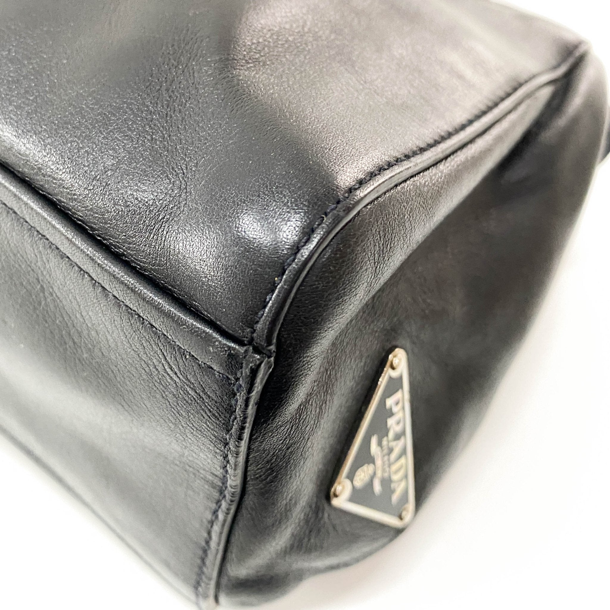 PRADA Black Leather Top Handle Shoulder Bag, in , Sold by HIVE PRELOVED - Shoulder Bags, ,