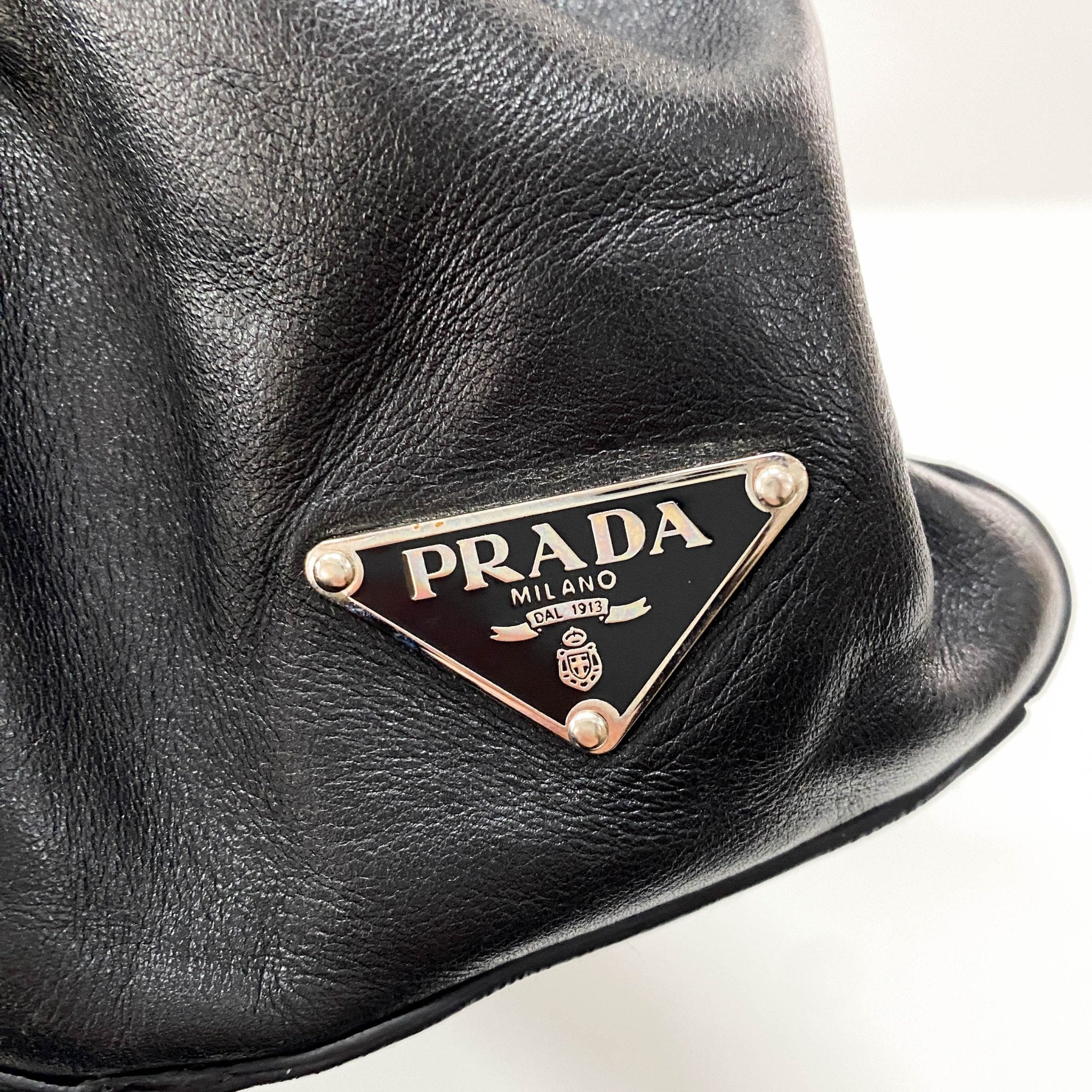 PRADA Black Leather Top Handle Shoulder Bag, in , Sold by HIVE PRELOVED - Shoulder Bags, ,