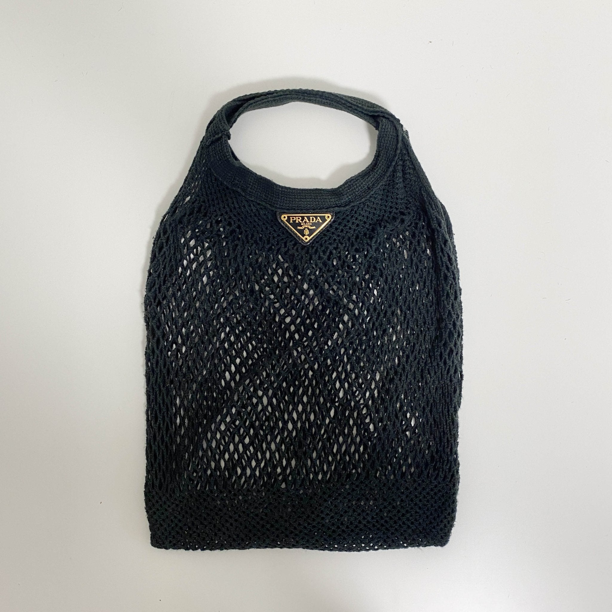 PRADA Black Mesh Fishnet Tote Bag, in , Sold by HIVE PRELOVED - Handle Bags, ,