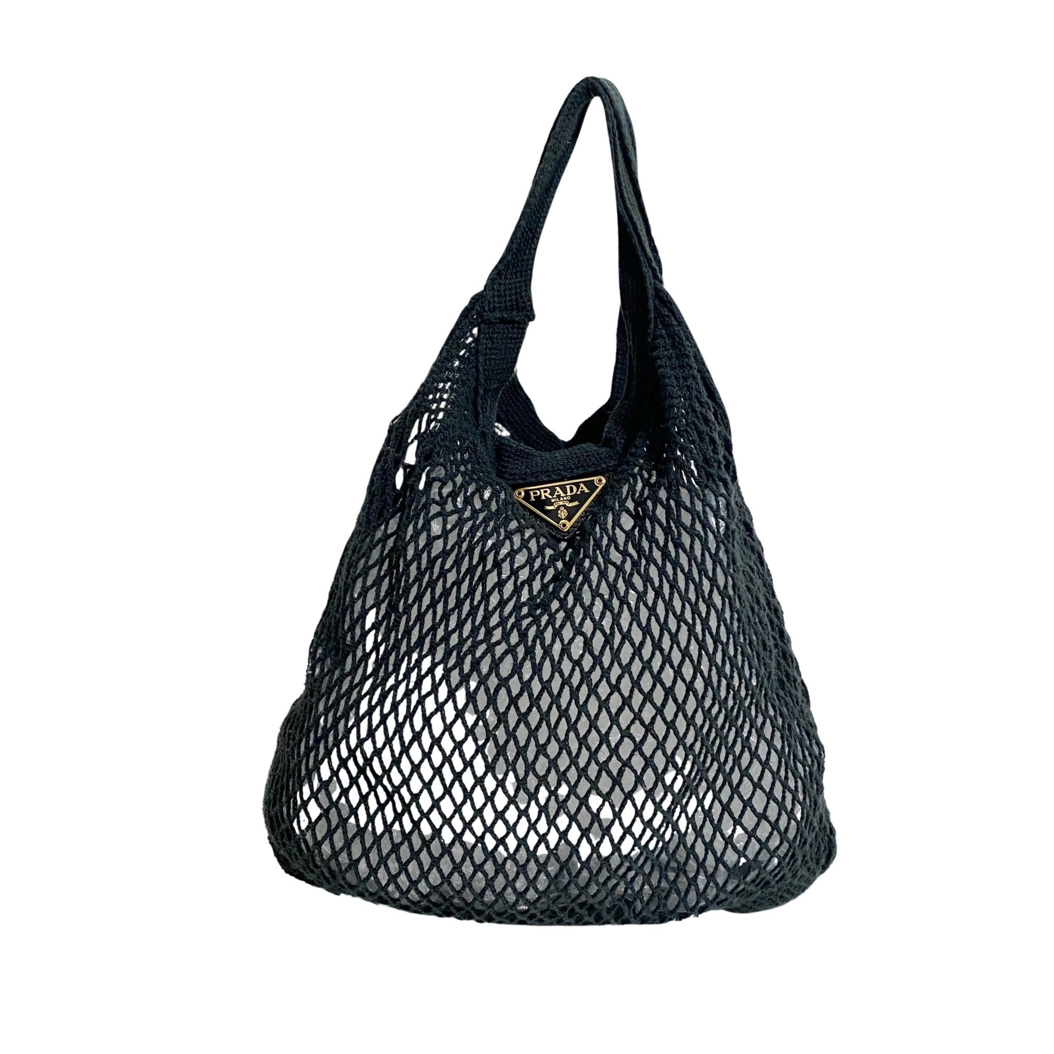 PRADA Black Mesh Fishnet Tote Bag, in , Sold by HIVE PRELOVED - Handle Bags, ,