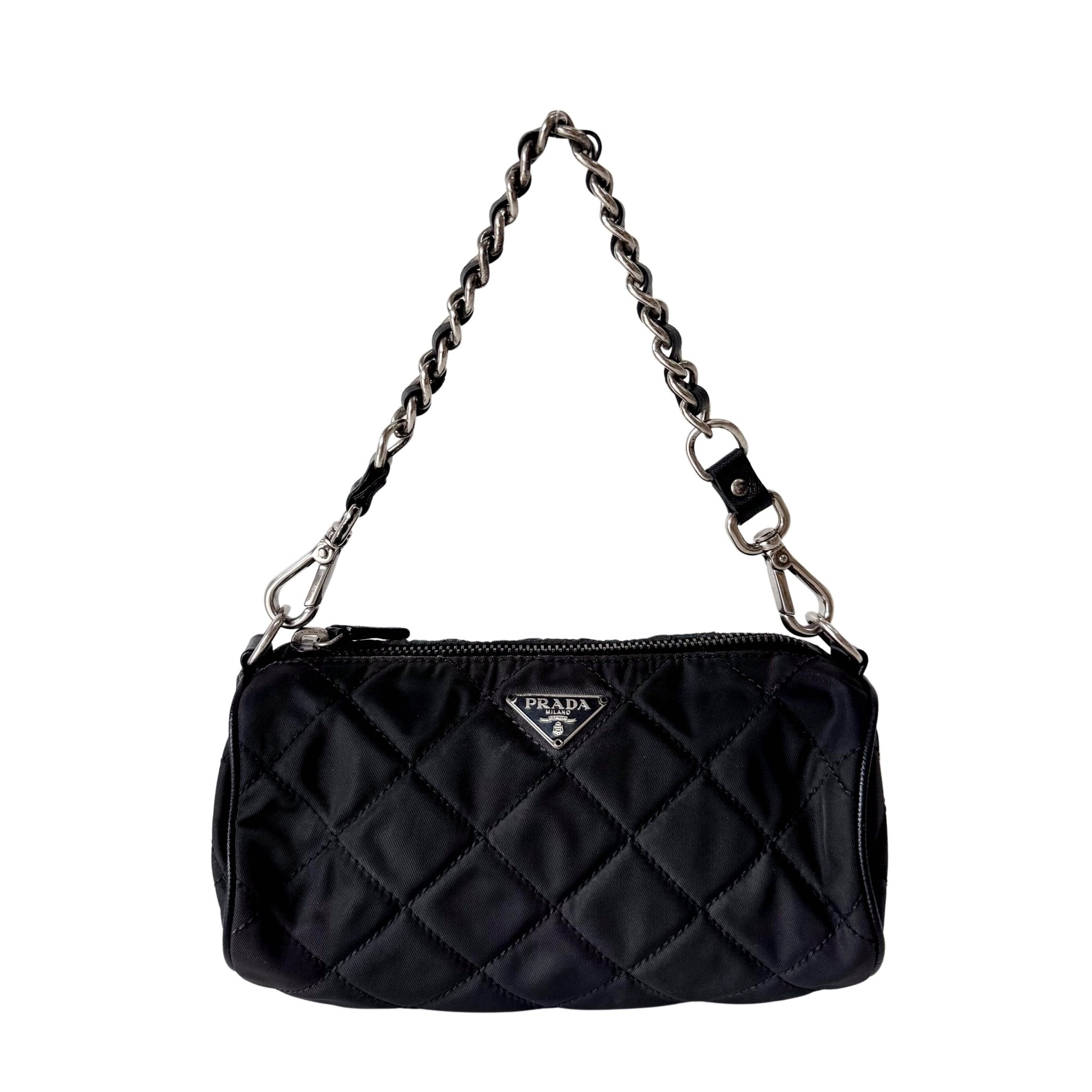 PRADA Black Nylon Quilted Chain Shoulder Bag, in , Sold by HIVE PRELOVED - Shoulder Bags, ,