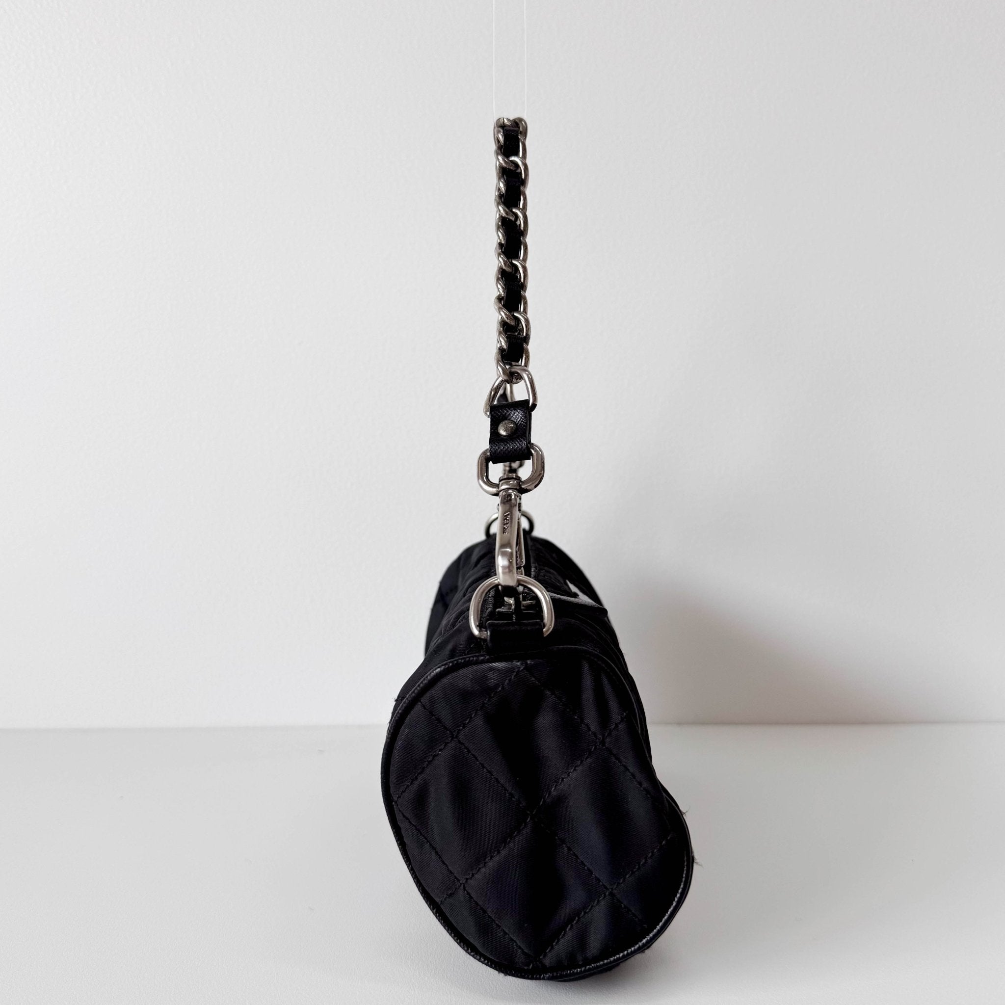 PRADA Black Nylon Quilted Chain Shoulder Bag, in , Sold by HIVE PRELOVED - Shoulder Bags, ,
