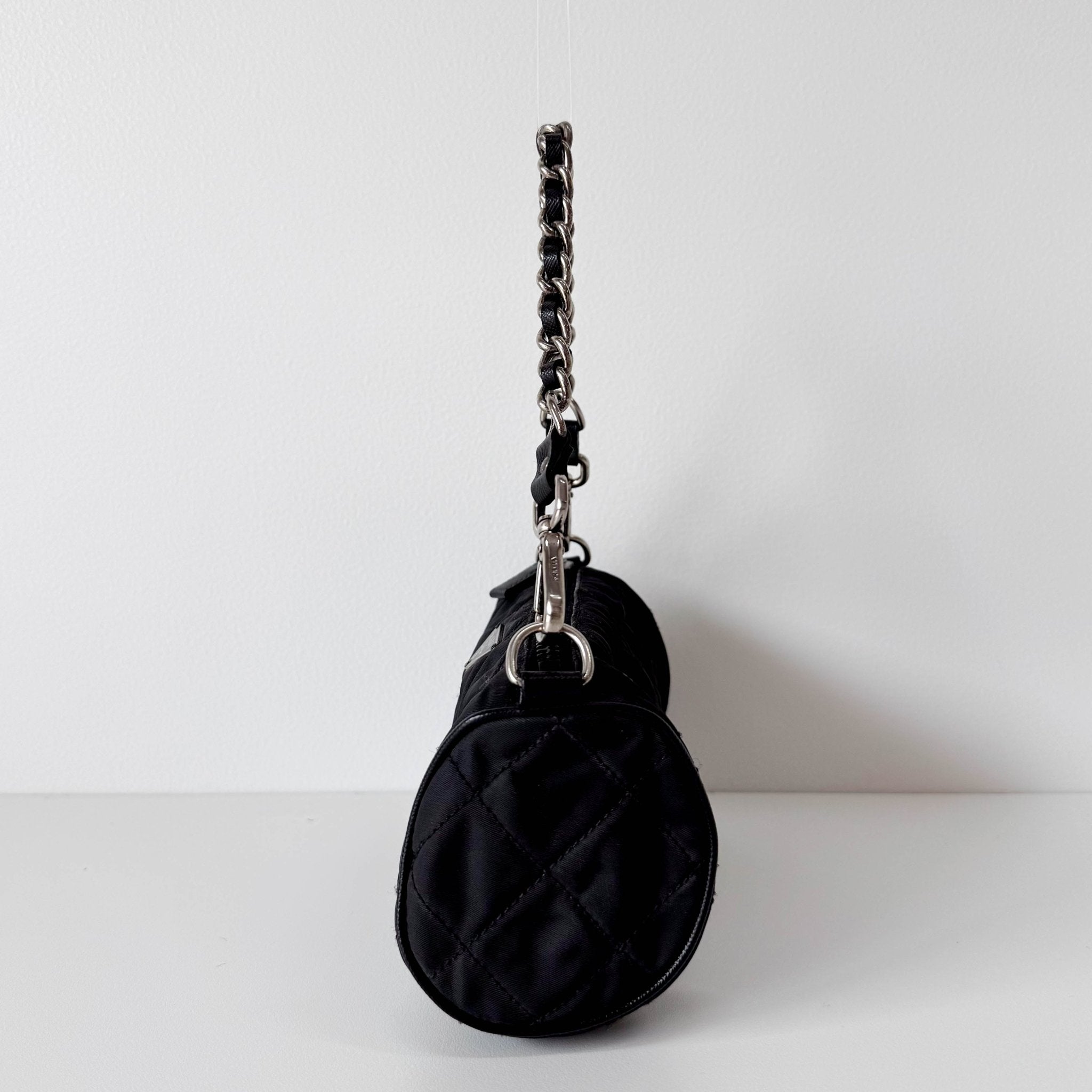 PRADA Black Nylon Quilted Chain Shoulder Bag, in , Sold by HIVE PRELOVED - Shoulder Bags, ,