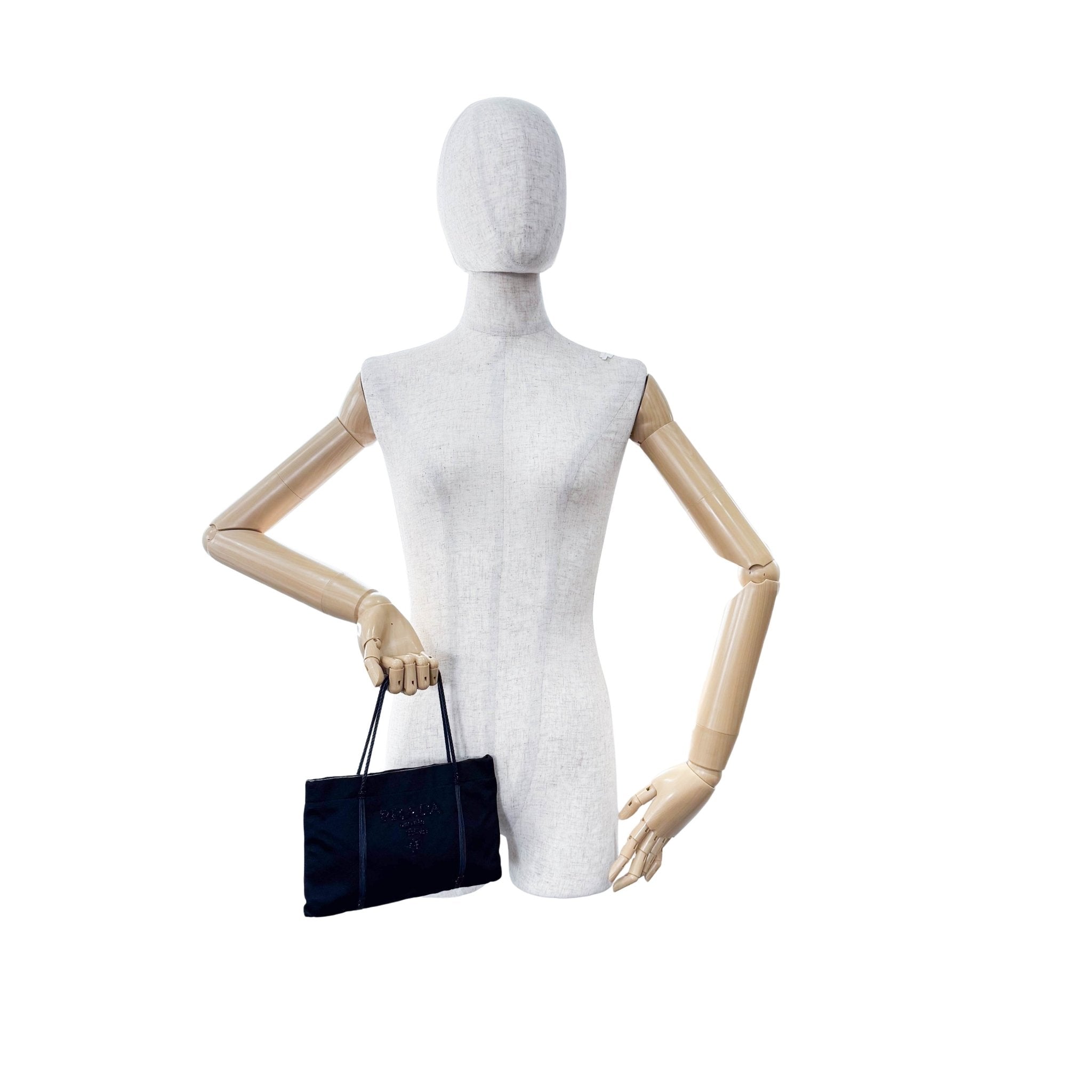 PRADA Black Satin Beaded Hand Bag, in , Sold by HIVE PRELOVED - Handle Bags, ,