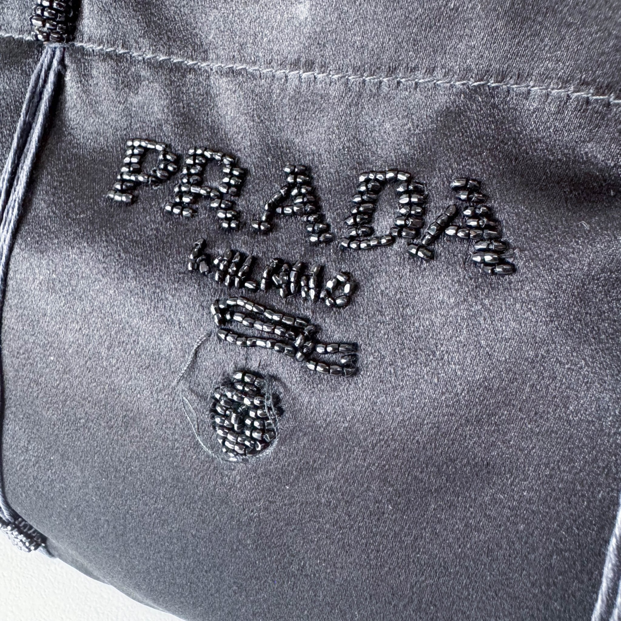 PRADA Black Satin Beaded Hand Bag, in , Sold by HIVE PRELOVED - Handle Bags, ,