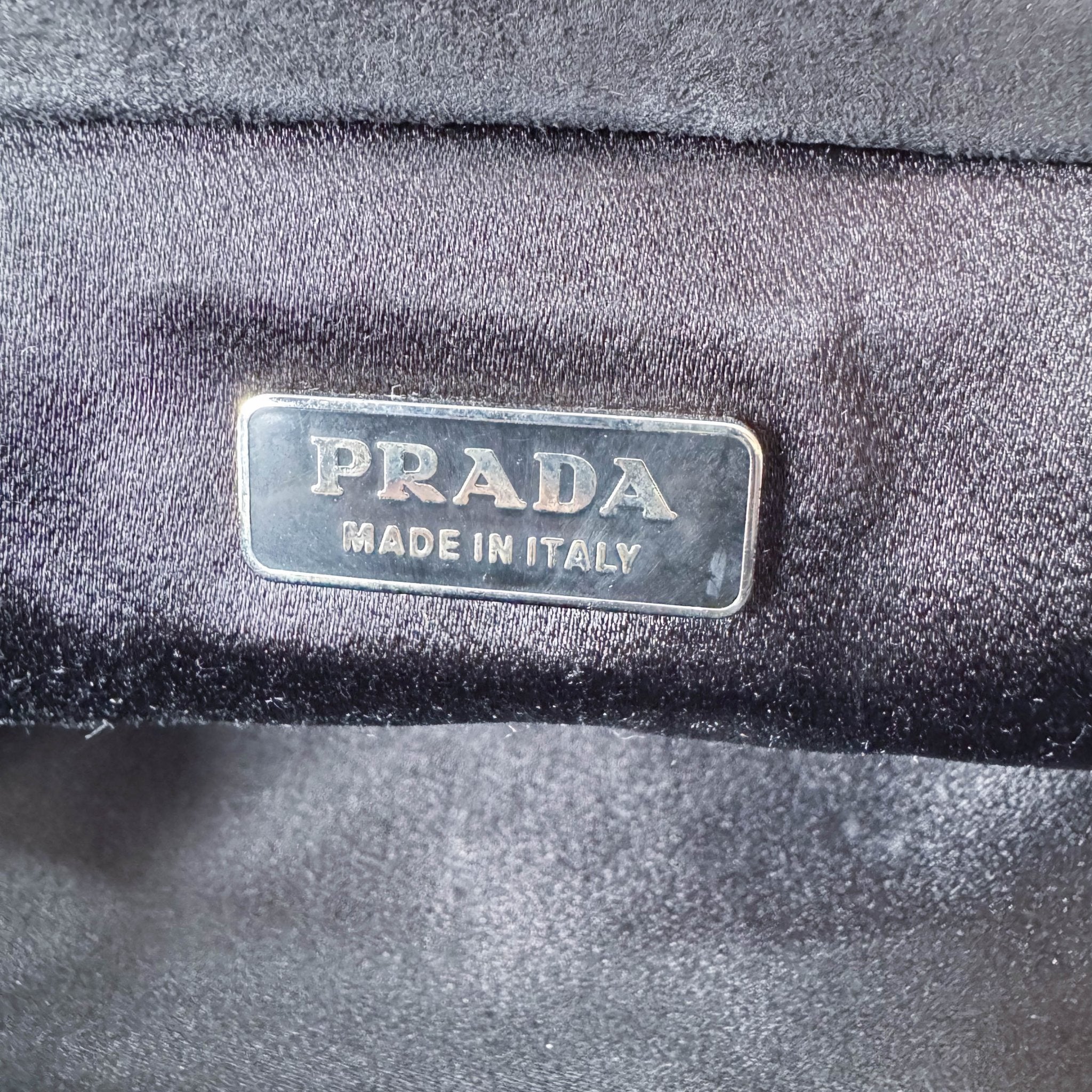 PRADA Black Satin Flower Embroidered Chain Bag, in , Sold by HIVE PRELOVED - Shoulder Bags, ,
