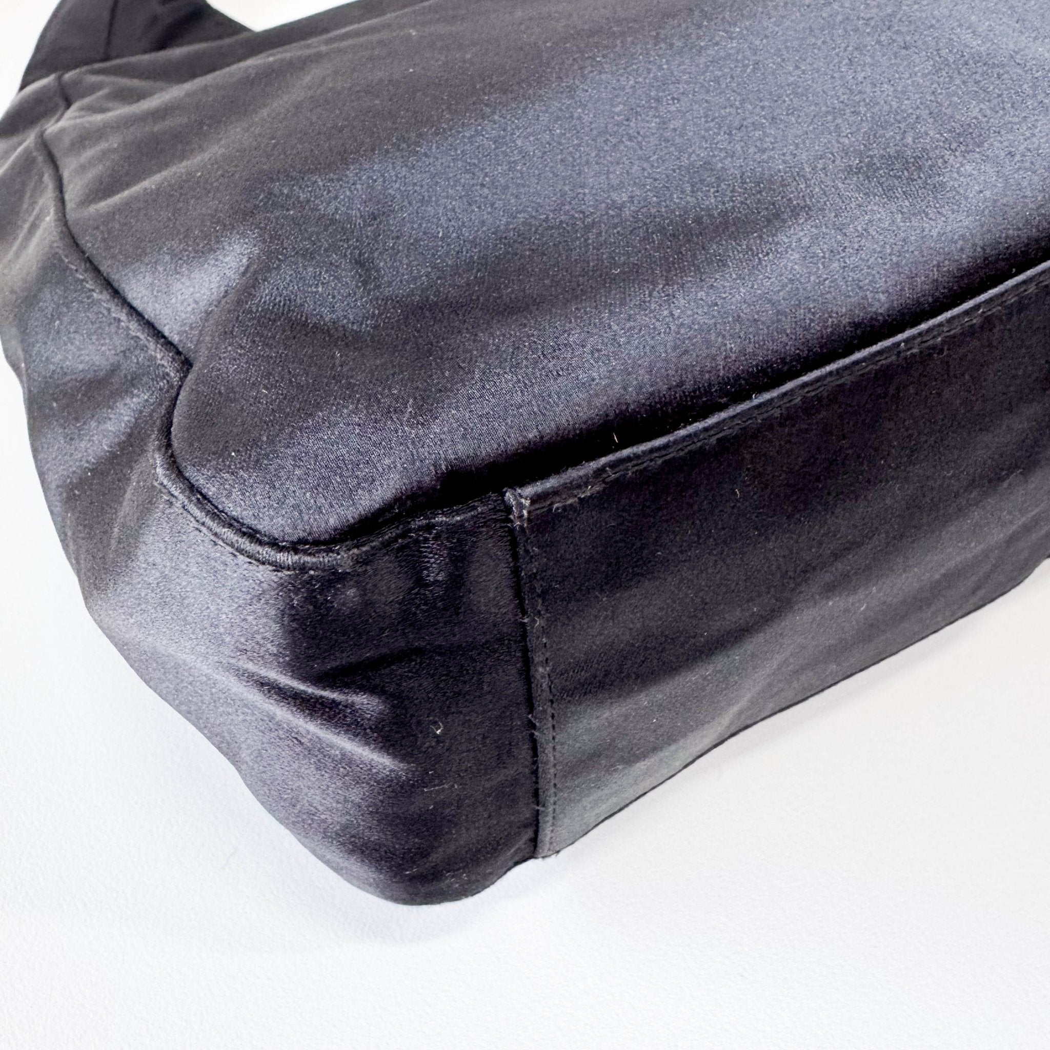 PRADA Black Satin Hobo Shoulder Bag, in , Sold by HIVE PRELOVED - Shoulder Bags, ,