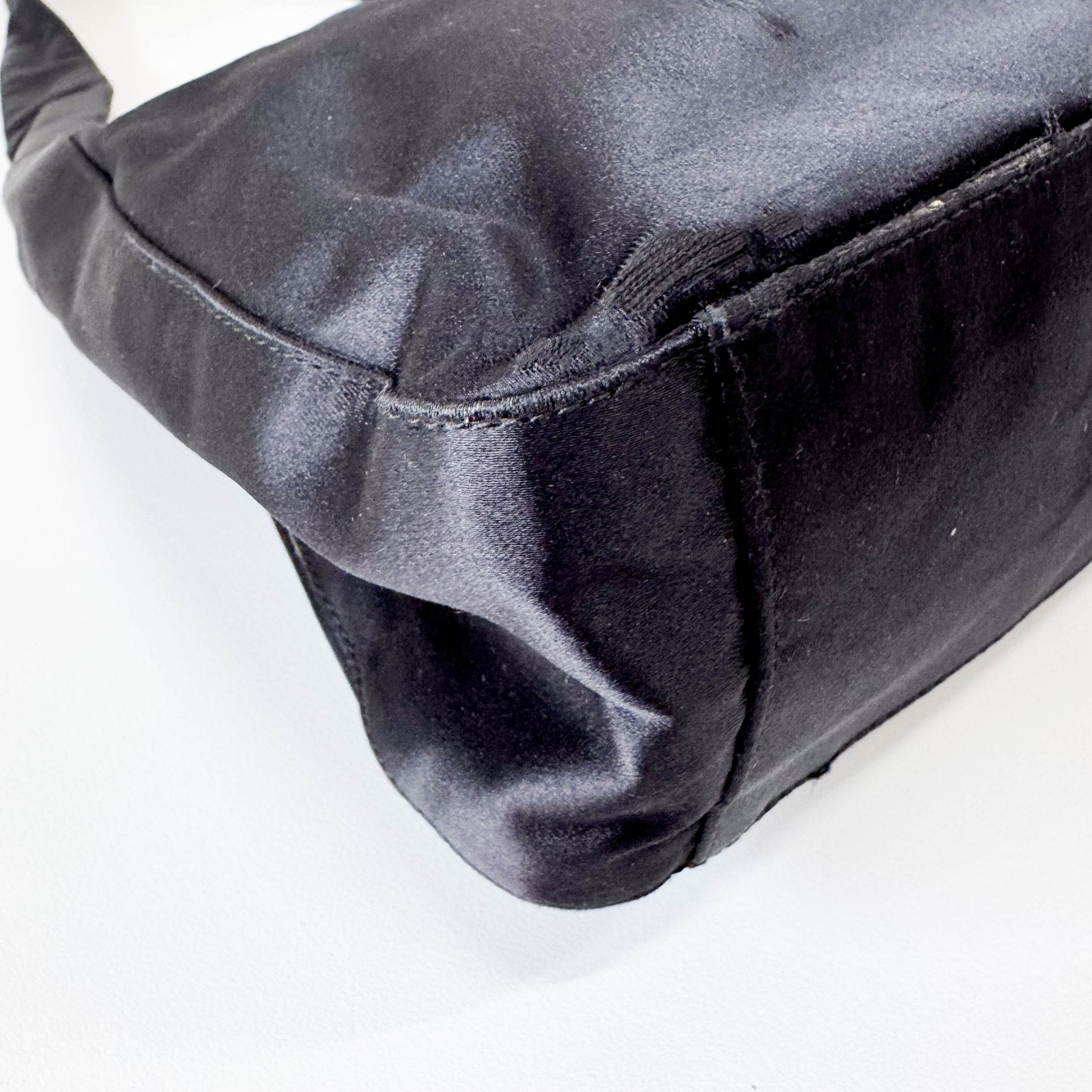 PRADA Black Satin Hobo Shoulder Bag, in , Sold by HIVE PRELOVED - Shoulder Bags, ,