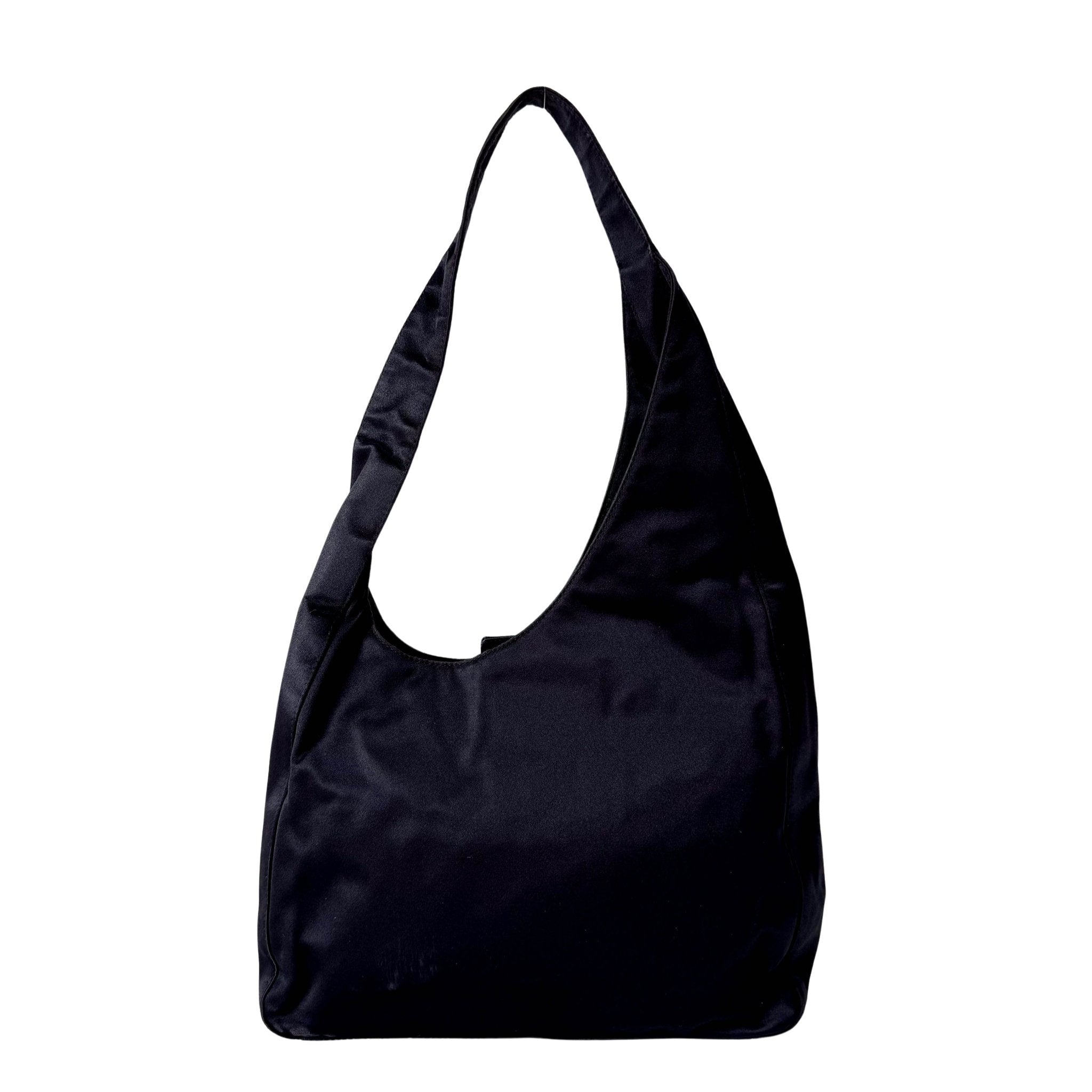 PRADA Black Satin Hobo Shoulder Bag, in , Sold by HIVE PRELOVED - Shoulder Bags, ,