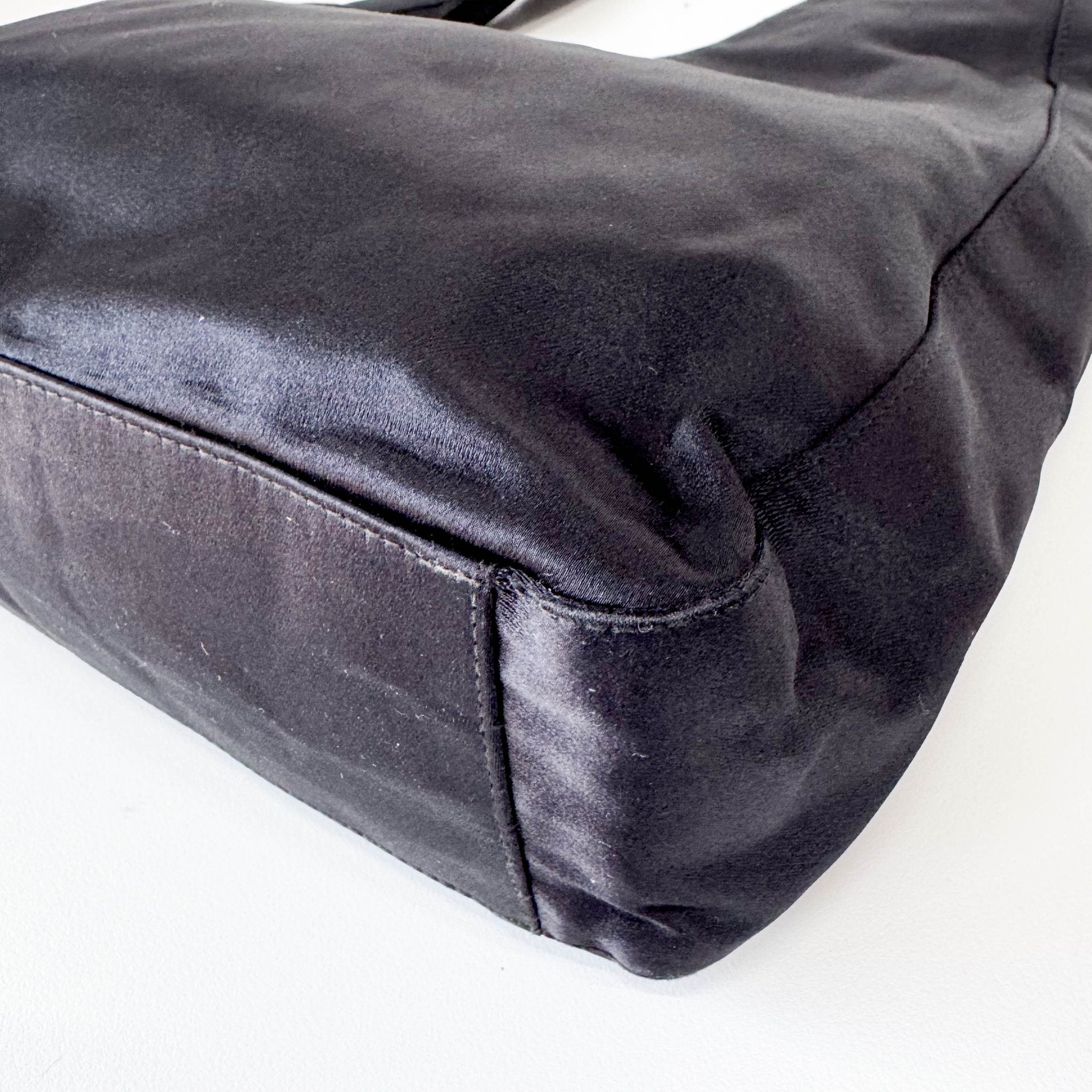 PRADA Black Satin Hobo Shoulder Bag, in , Sold by HIVE PRELOVED - Shoulder Bags, ,