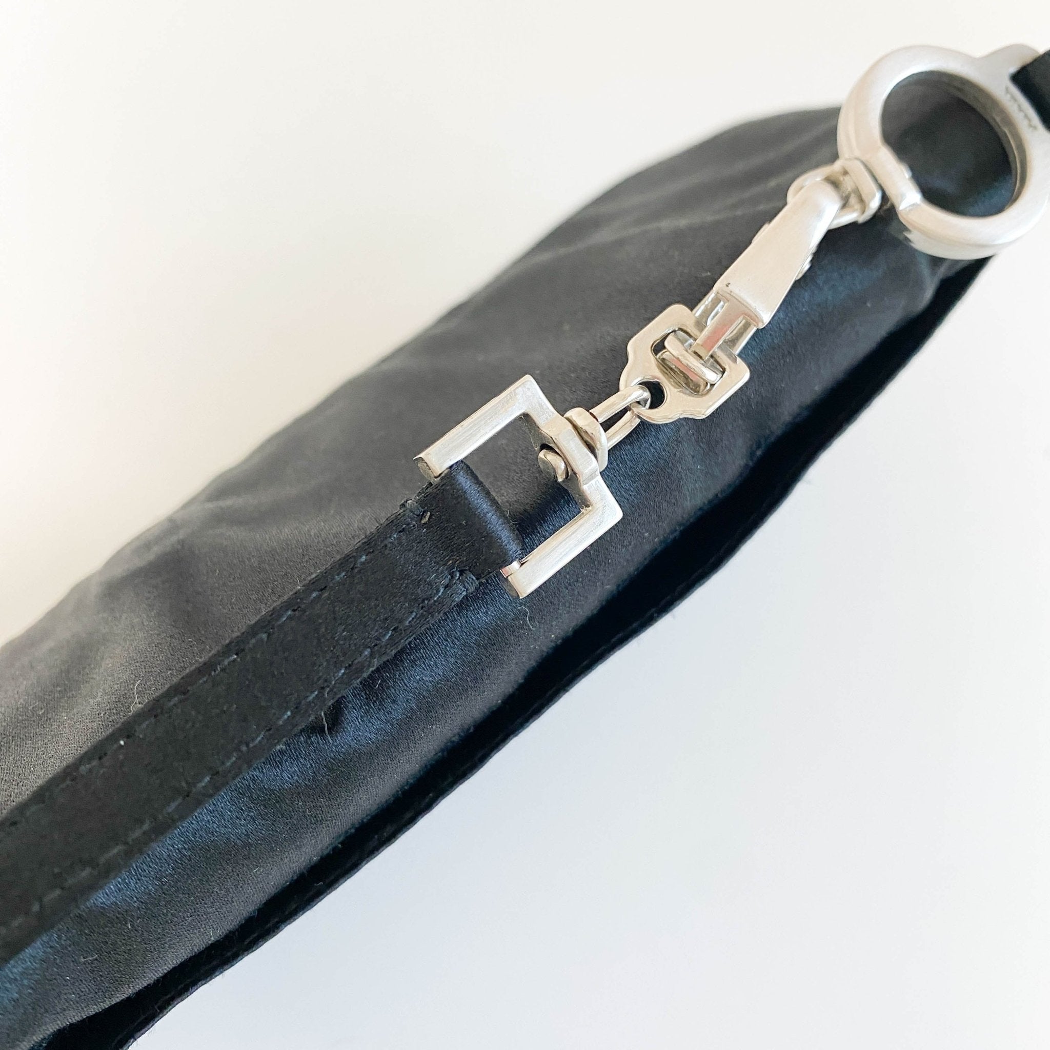 PRADA Black Satin Horizontal Shoulder Bag, in , Sold by HIVE PRELOVED - Shoulder Bags, ,