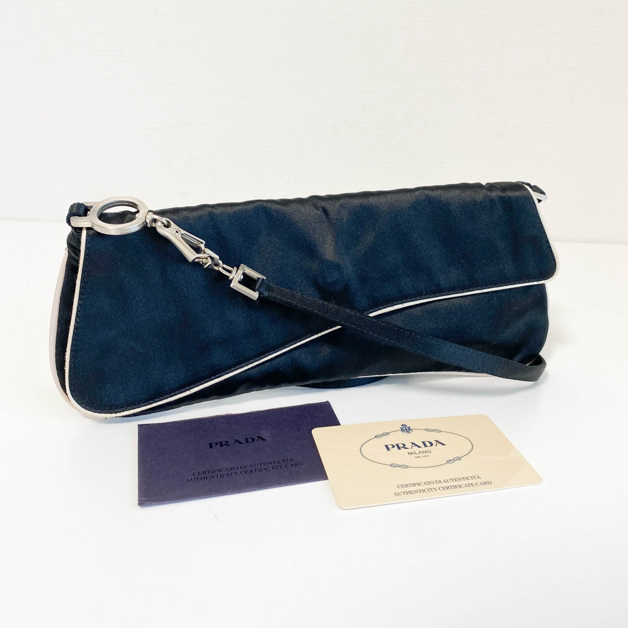 PRADA Black Satin Horizontal Shoulder Bag, in , Sold by HIVE PRELOVED - Shoulder Bags, ,