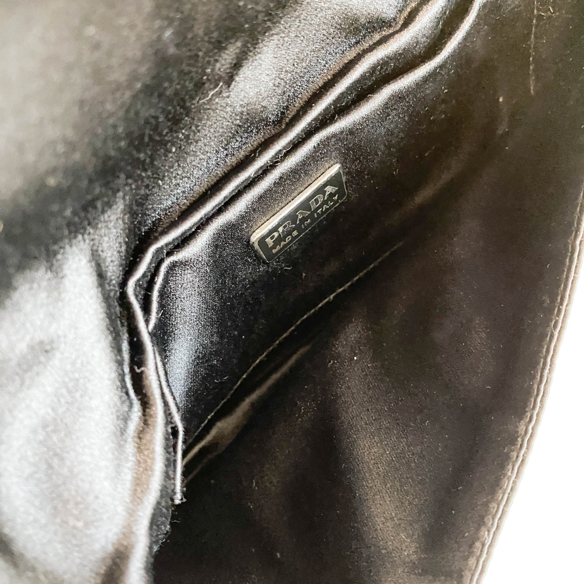 PRADA Black Satin Horizontal Shoulder Bag, in , Sold by HIVE PRELOVED - Shoulder Bags, ,