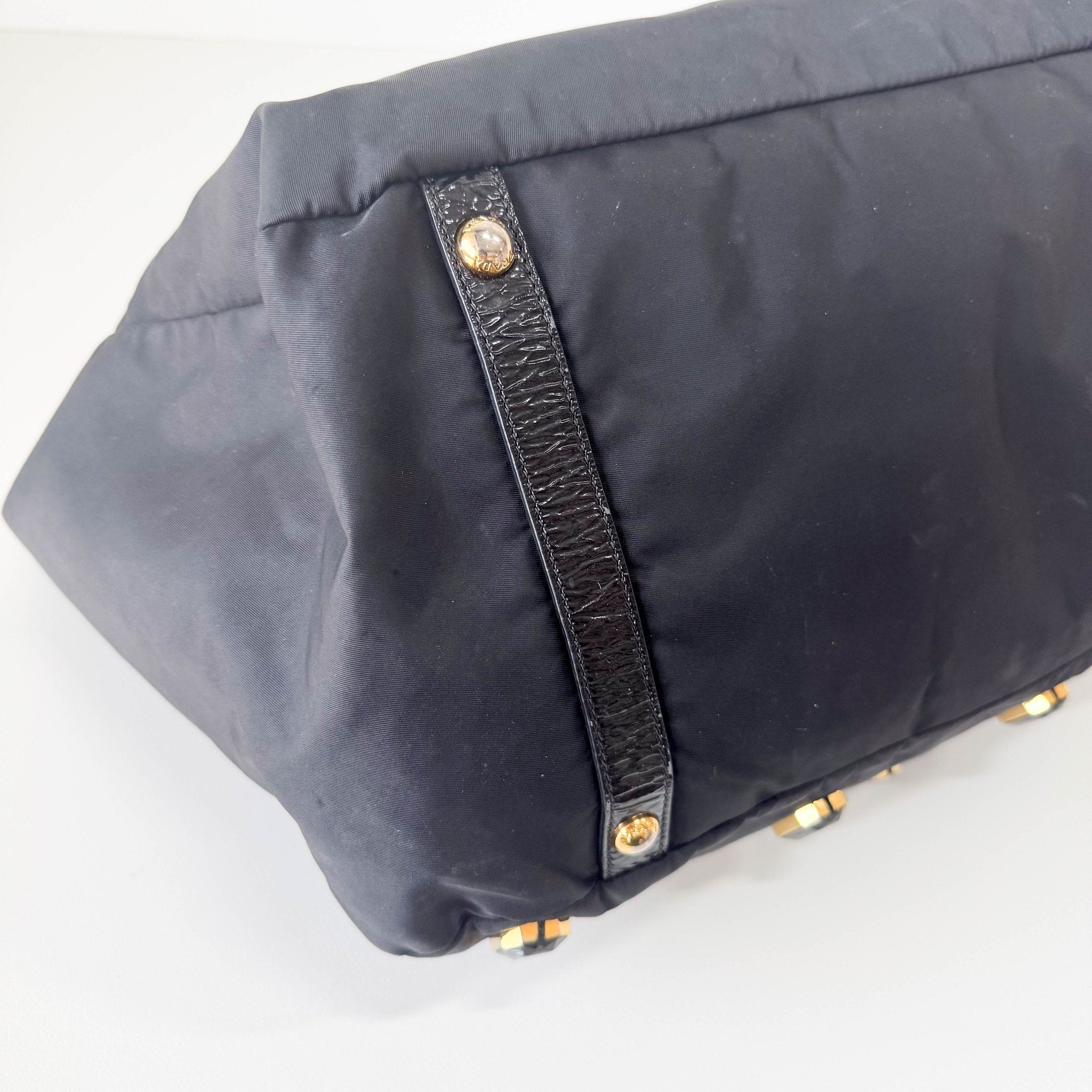 PRADA Black Tessuto Nylon Pietre Jeweled Tote Bag, in , Sold by HIVE PRELOVED - Totes, ,