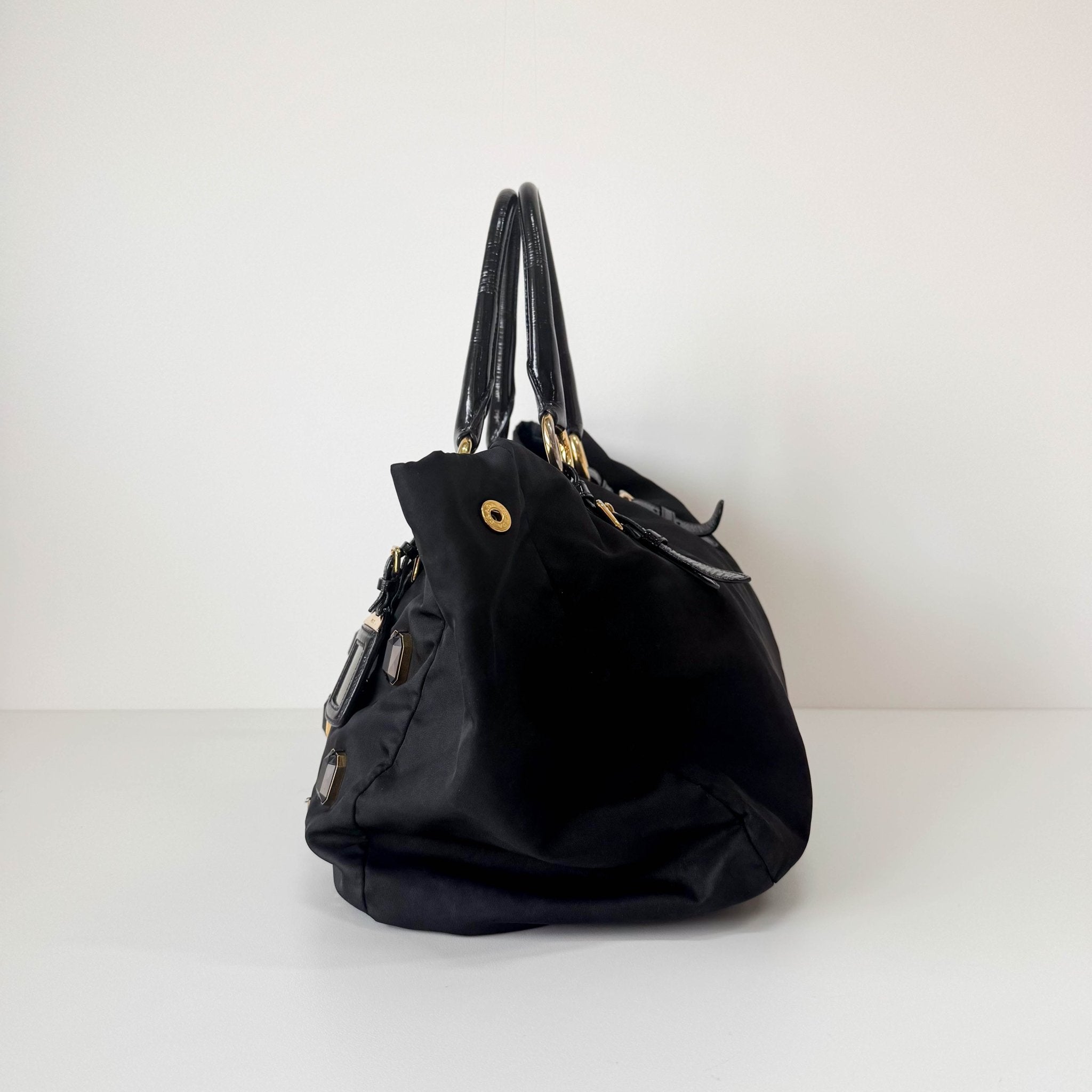 PRADA Black Tessuto Nylon Pietre Jeweled Tote Bag, in , Sold by HIVE PRELOVED - Totes, ,