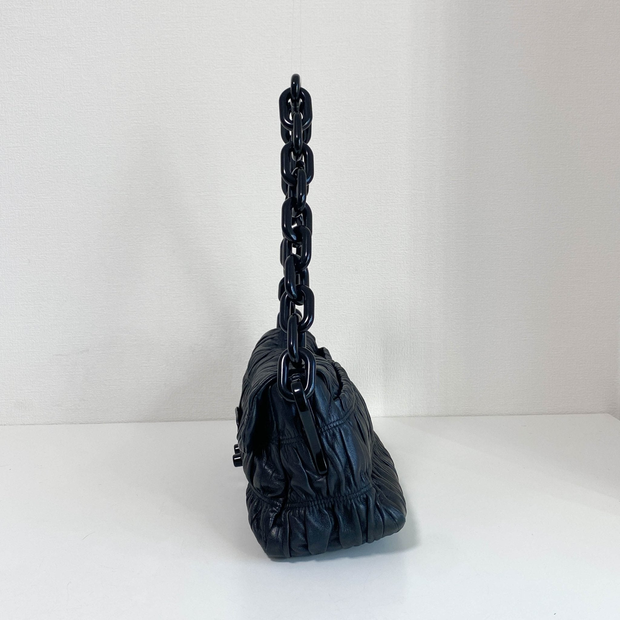 PRADA Black Vernice Gaufre Chain Shoulder Bag, in , Sold by HIVE PRELOVED - Shoulder Bags, ,