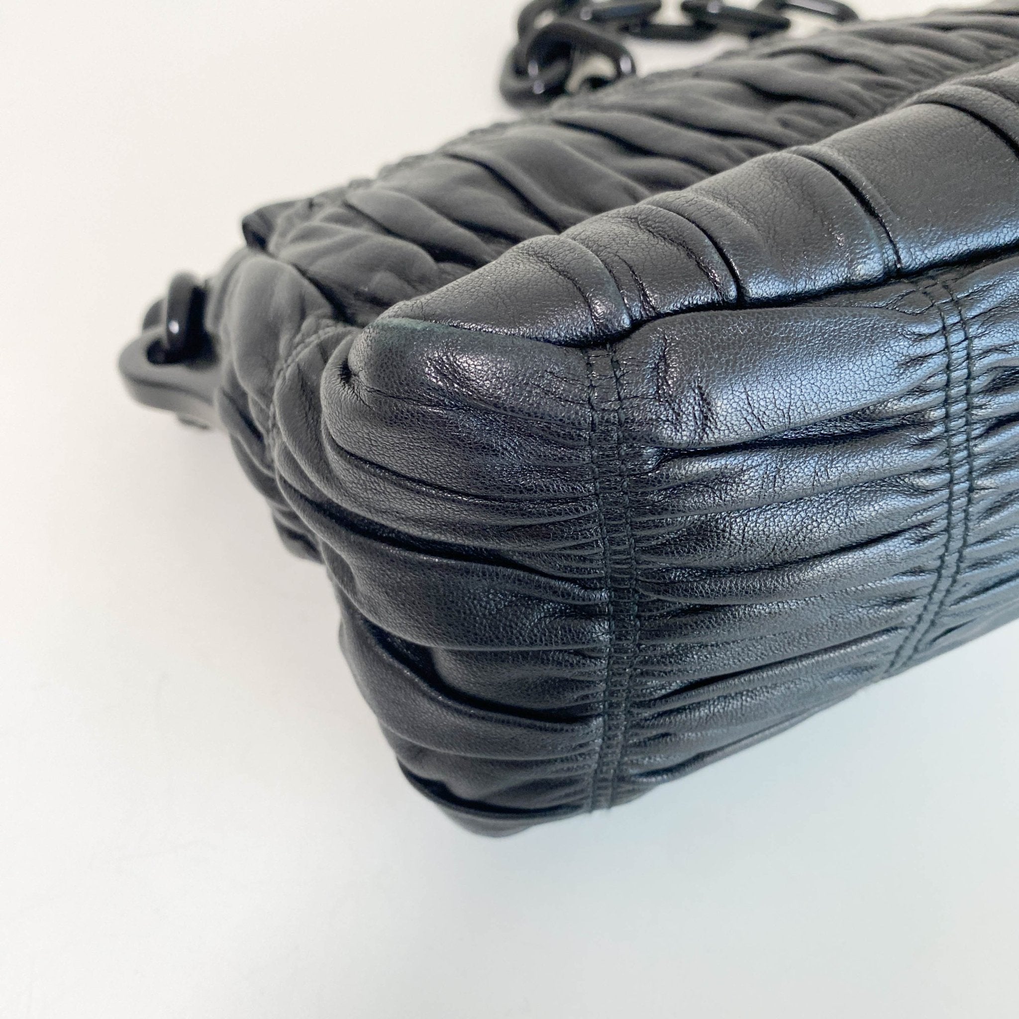 PRADA Black Vernice Gaufre Chain Shoulder Bag, in , Sold by HIVE PRELOVED - Shoulder Bags, ,