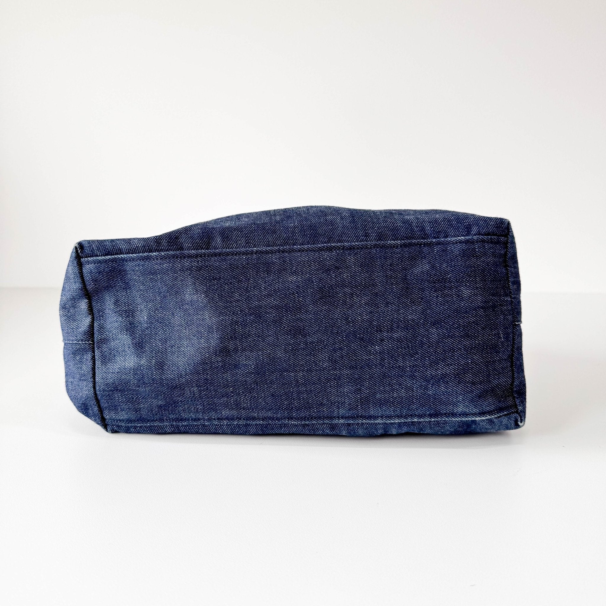 PRADA Blue Denim & Brown Leather Handle Bag, in , Sold by HIVE PRELOVED - Handle Bags, ,