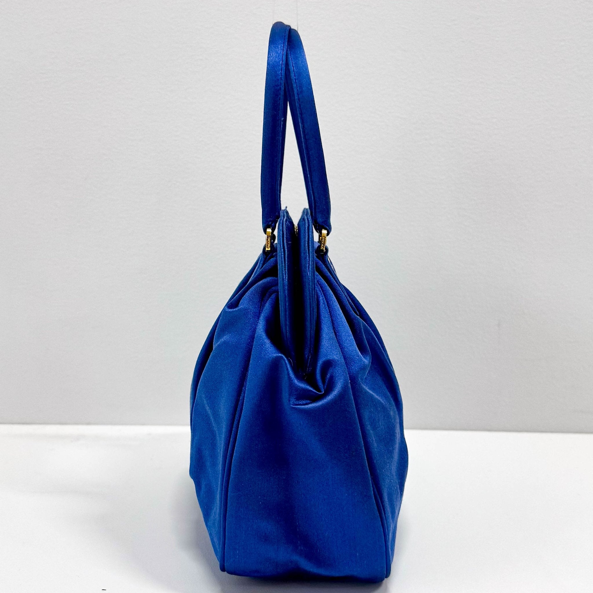 PRADA Blue Satin Prada Handbag, in , Sold by HIVE PRELOVED - Handle Bags, ,