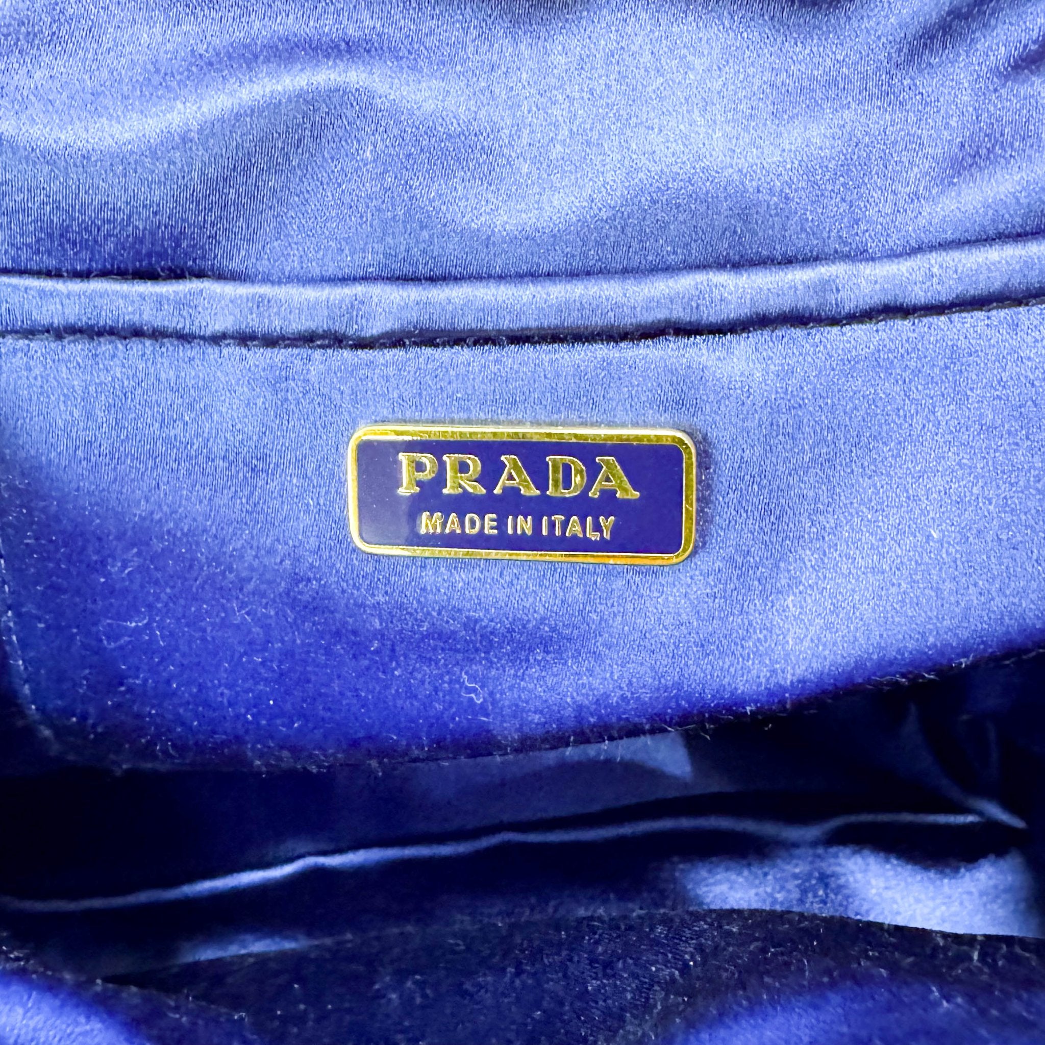PRADA Blue Satin Prada Handbag, in , Sold by HIVE PRELOVED - Handle Bags, ,