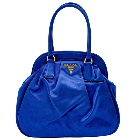 PRADA Blue Satin Prada Handbag, in , Sold by HIVE PRELOVED - Handle Bags, ,
