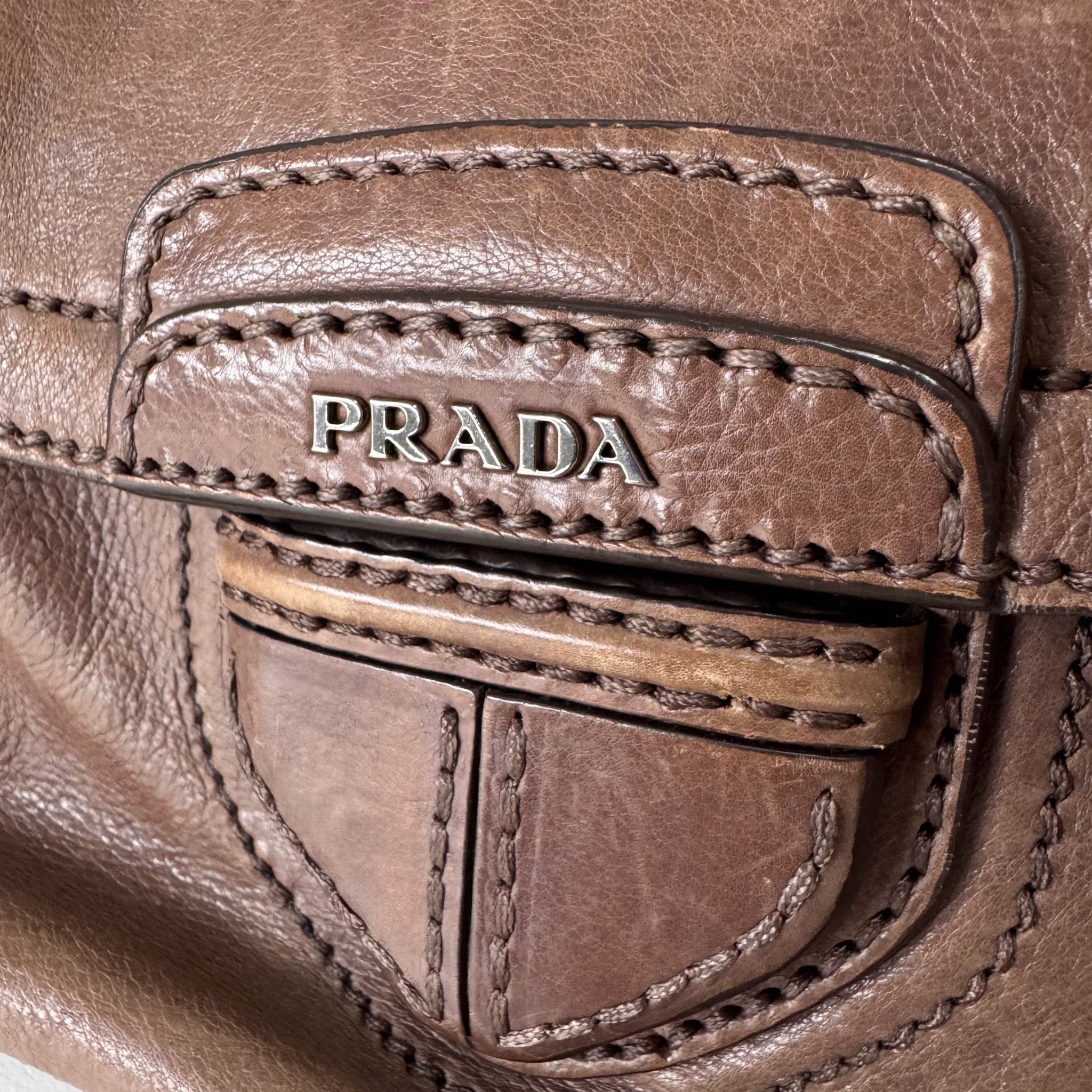 PRADA Brown Leather Chain Shoulder Bag, in , Sold by HIVE PRELOVED - Shoulder Bags, ,