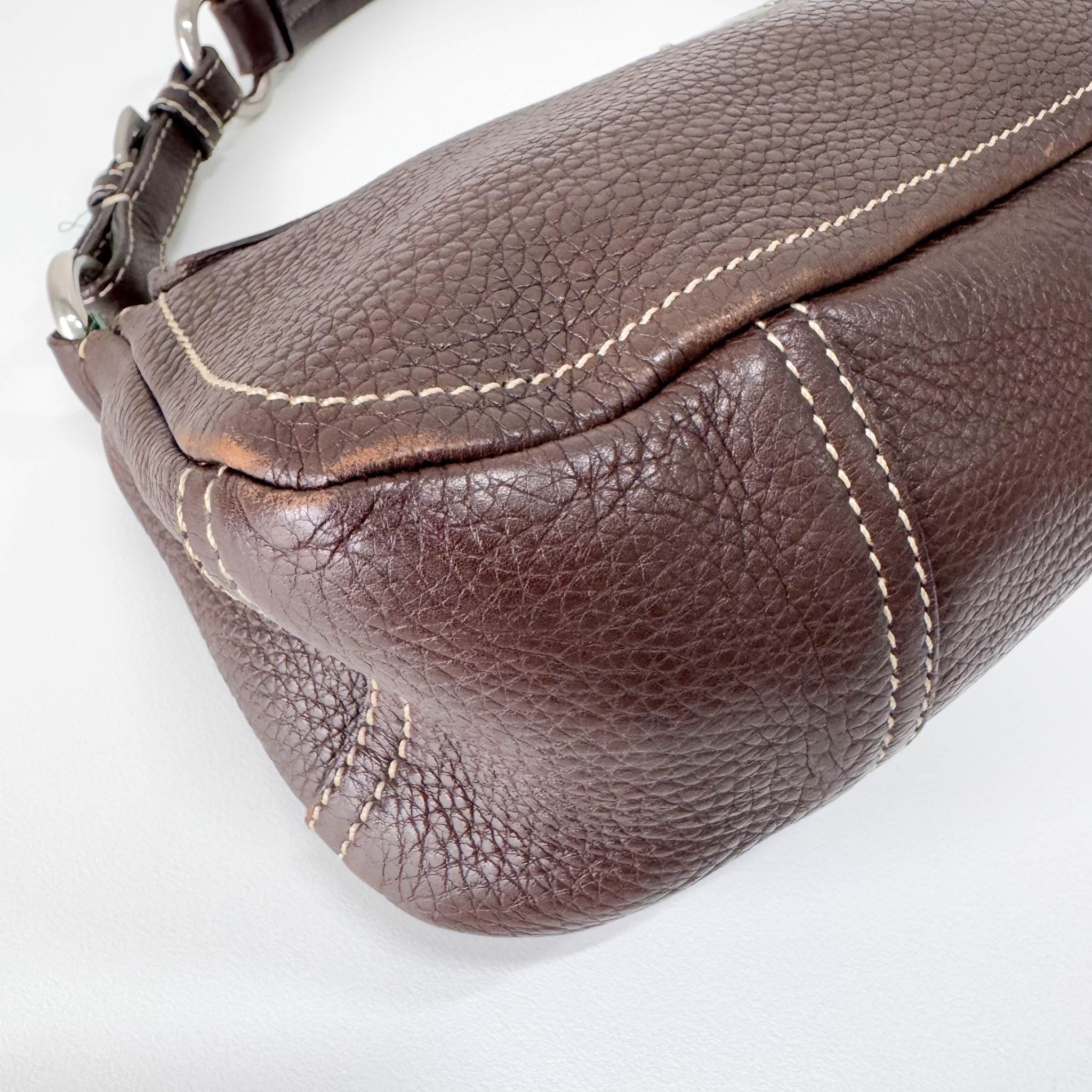PRADA Brown Leather Shoulder Bag, in , Sold by HIVE PRELOVED - Shoulder Bags, ,