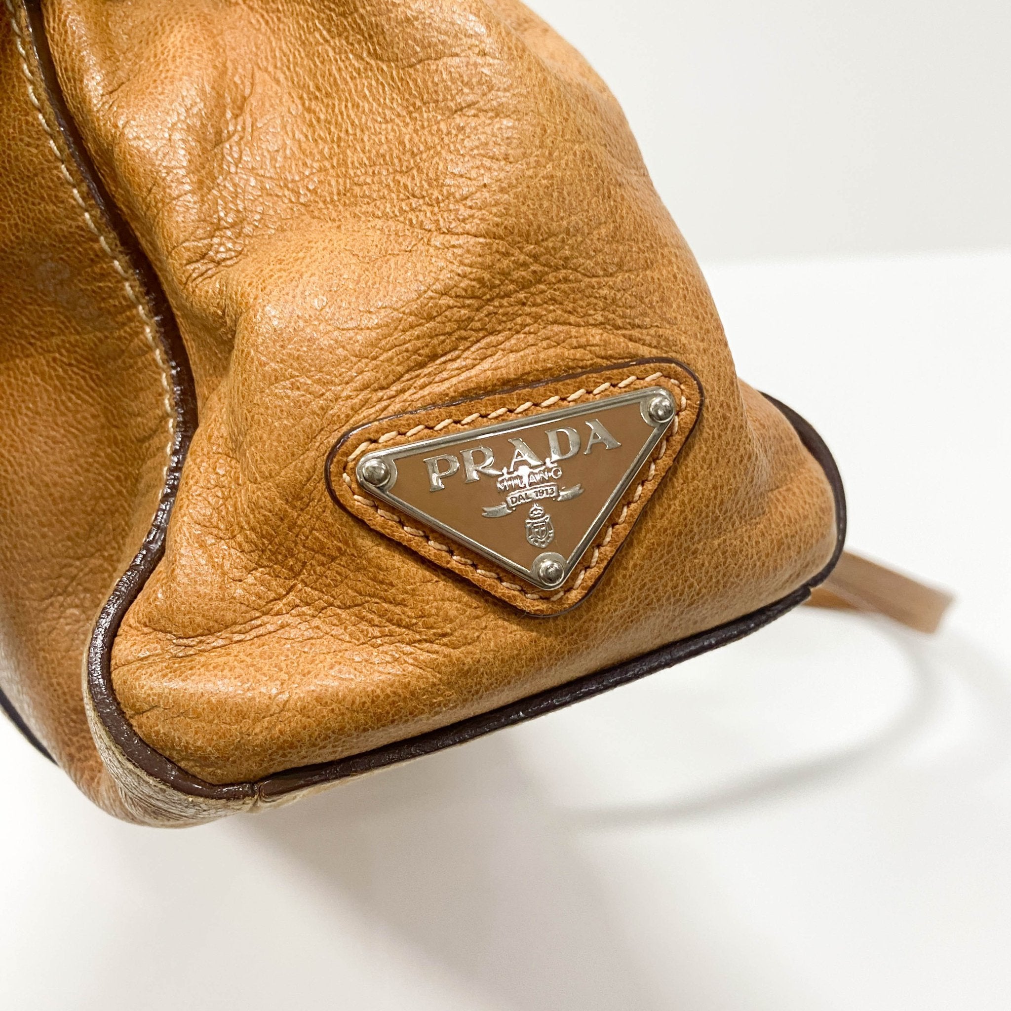 PRADA Brown Leather Shoulder Bag, in , Sold by HIVE PRELOVED - Shoulder Bags, ,