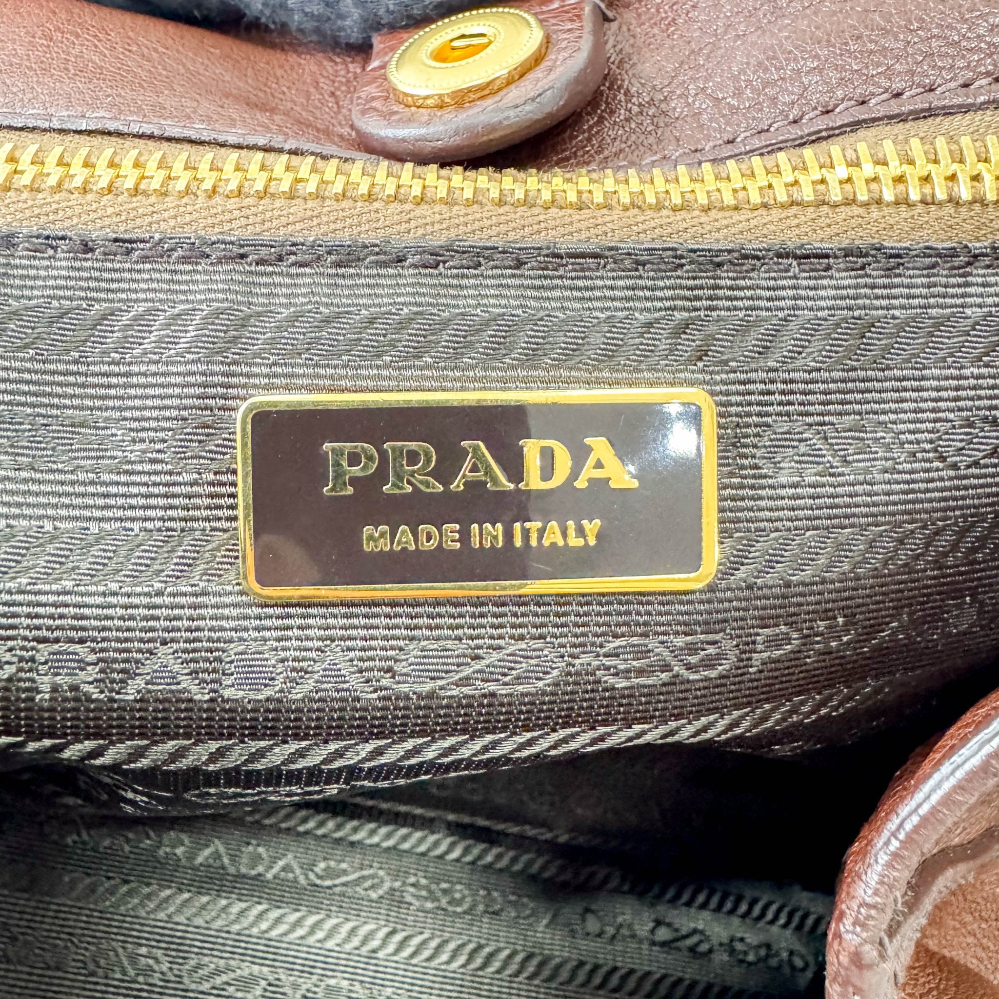 PRADA Brown Leather Shoulder Bag, in , Sold by HIVE PRELOVED - Shoulder Bags, ,