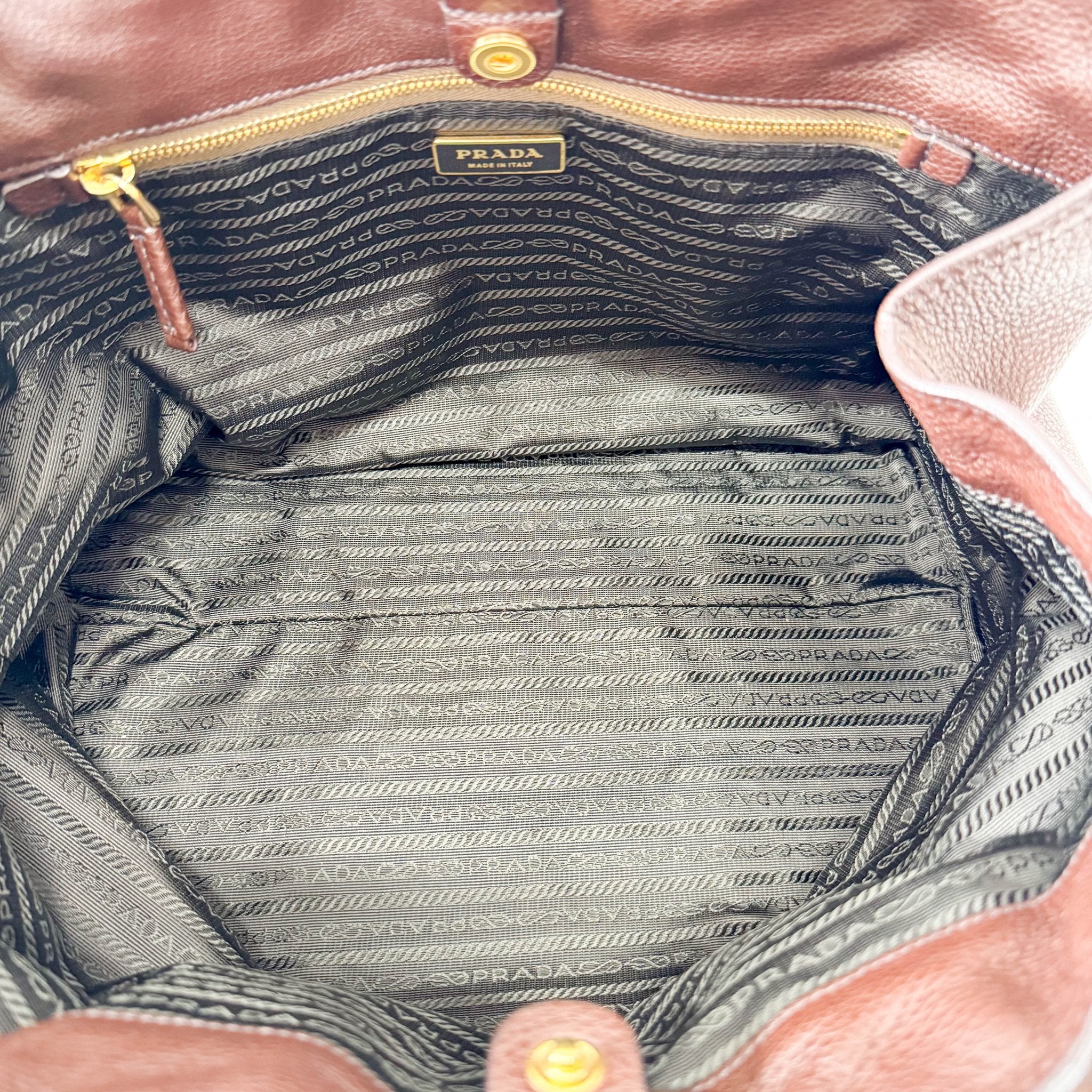 PRADA Brown Leather Shoulder Bag, in , Sold by HIVE PRELOVED - Shoulder Bags, ,