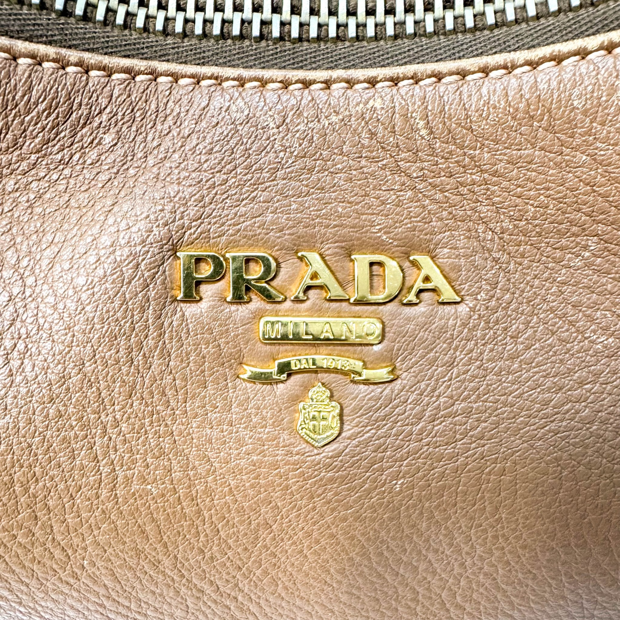 PRADA Brown Leather Shoulder Bag, in , Sold by HIVE PRELOVED - Shoulder Bags, ,