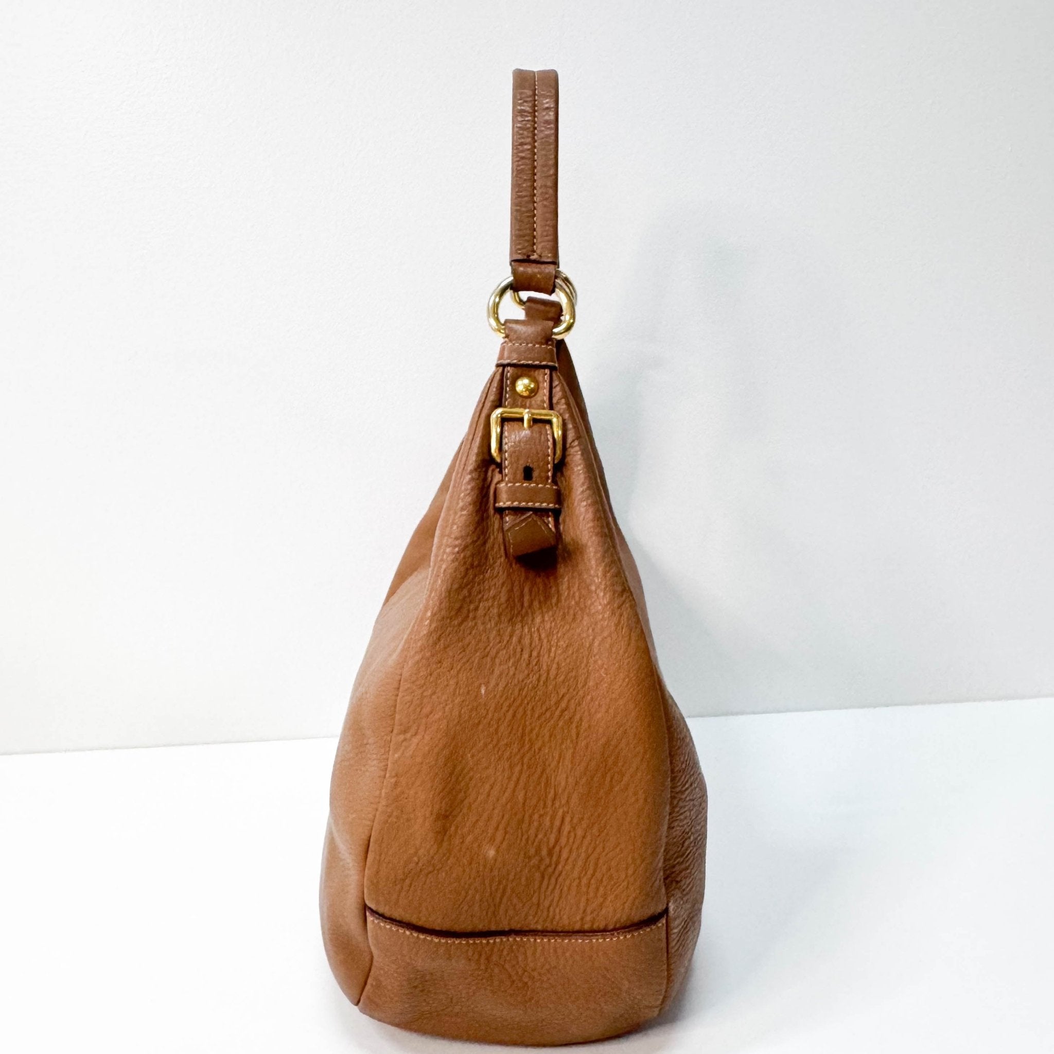 PRADA Brown Leather Shoulder Bag, in , Sold by HIVE PRELOVED - Shoulder Bags, ,