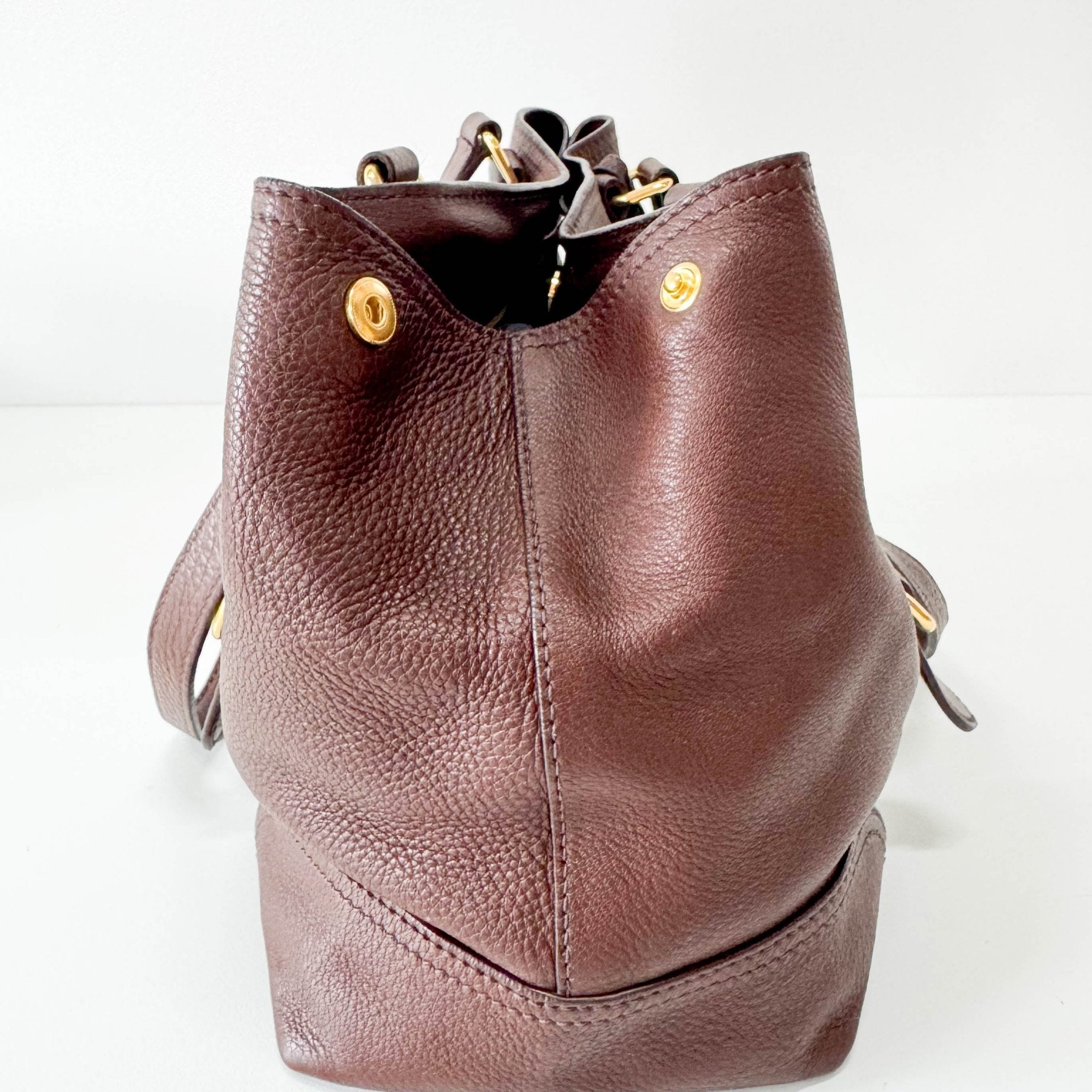 PRADA Brown Leather Shoulder Bag, in , Sold by HIVE PRELOVED - Shoulder Bags, ,