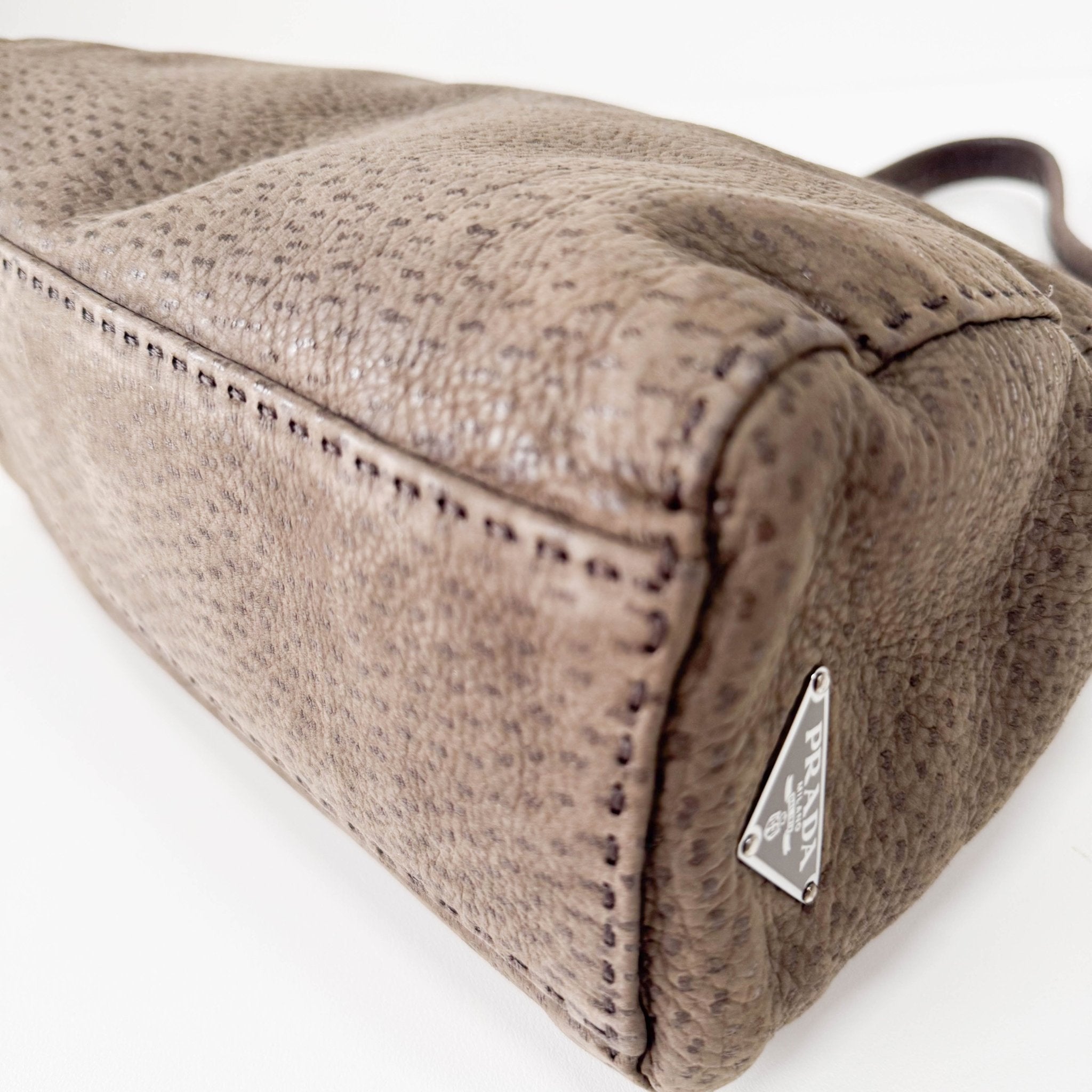 PRADA Brown Leather Shoulder Bag, in , Sold by HIVE PRELOVED - Shoulder Bags, ,