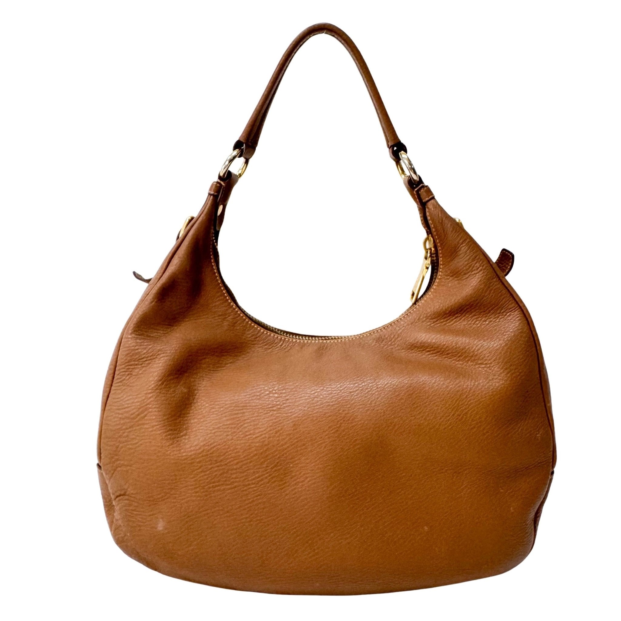 PRADA Brown Leather Shoulder Bag, in , Sold by HIVE PRELOVED - Shoulder Bags, ,