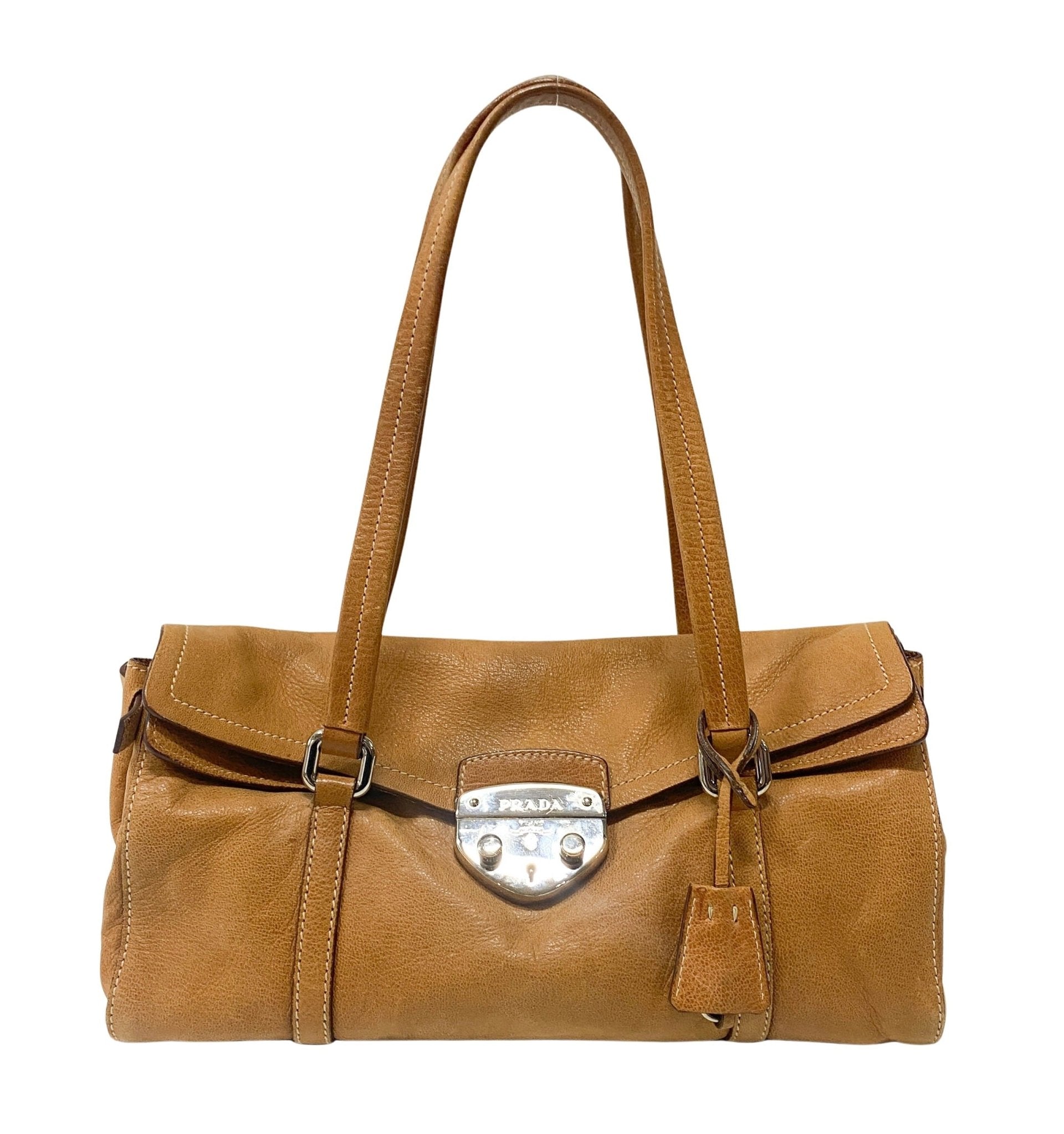 PRADA Brown Leather Shoulder Bag, in , Sold by HIVE PRELOVED - Shoulder Bags, ,