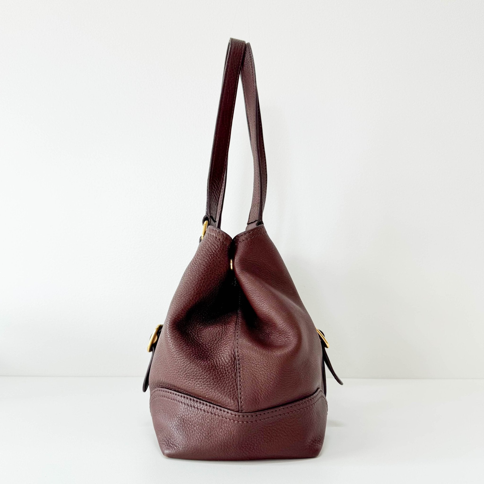 PRADA Brown Leather Shoulder Bag, in , Sold by HIVE PRELOVED - Shoulder Bags, ,