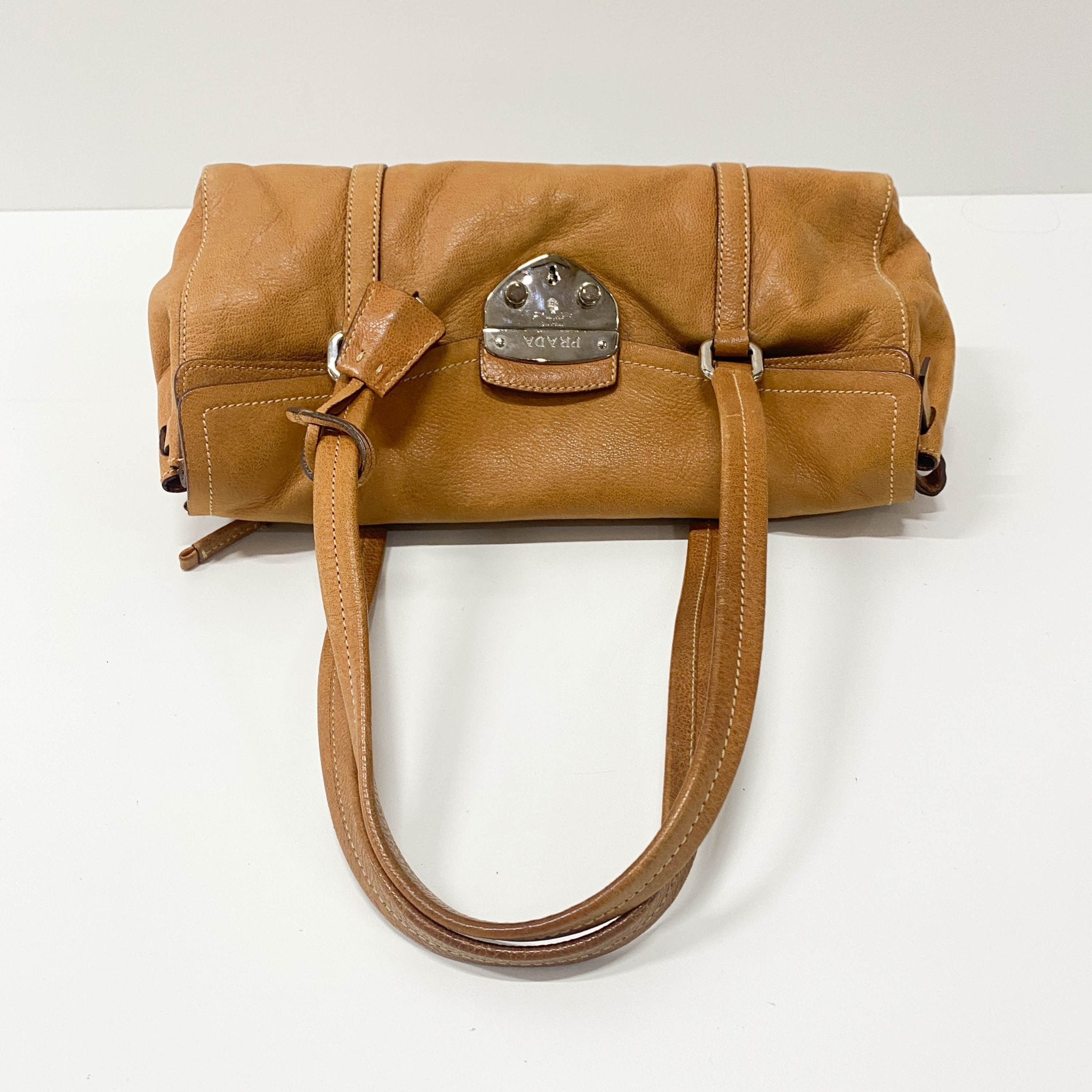 PRADA Brown Leather Shoulder Bag, in , Sold by HIVE PRELOVED - Shoulder Bags, ,
