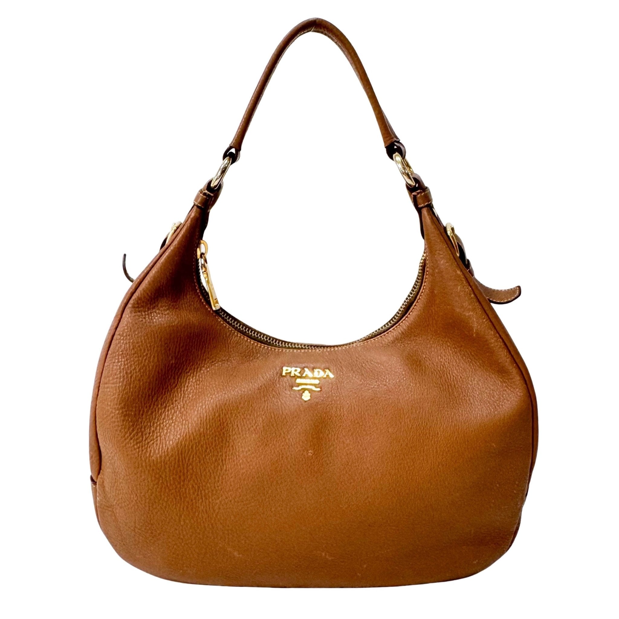 PRADA Brown Leather Shoulder Bag, in , Sold by HIVE PRELOVED - Shoulder Bags, ,