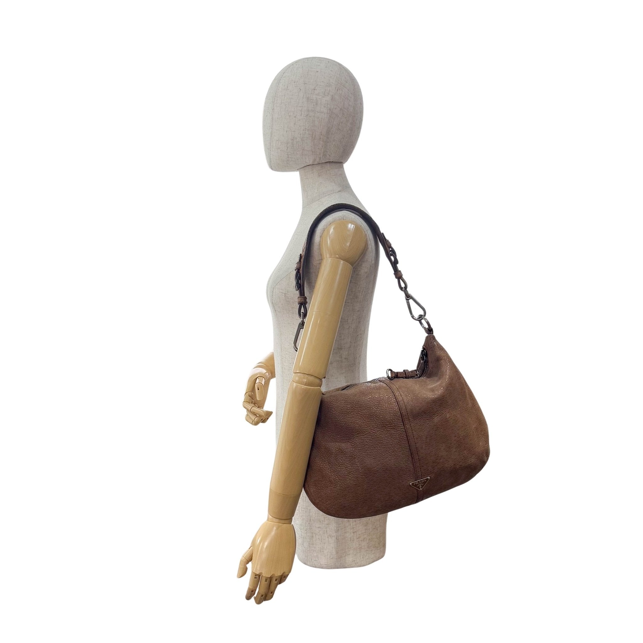 PRADA Brown Leather Shoulder Bag, in , Sold by HIVE PRELOVED - Shoulder Bags, ,