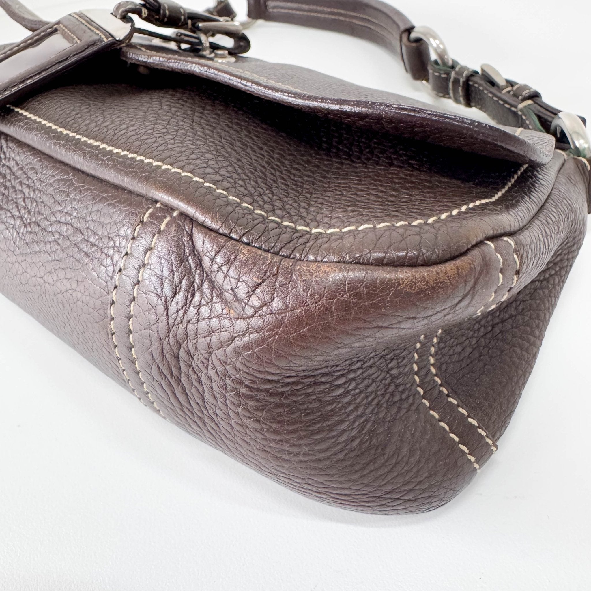 PRADA Brown Leather Shoulder Bag, in , Sold by HIVE PRELOVED - Shoulder Bags, ,