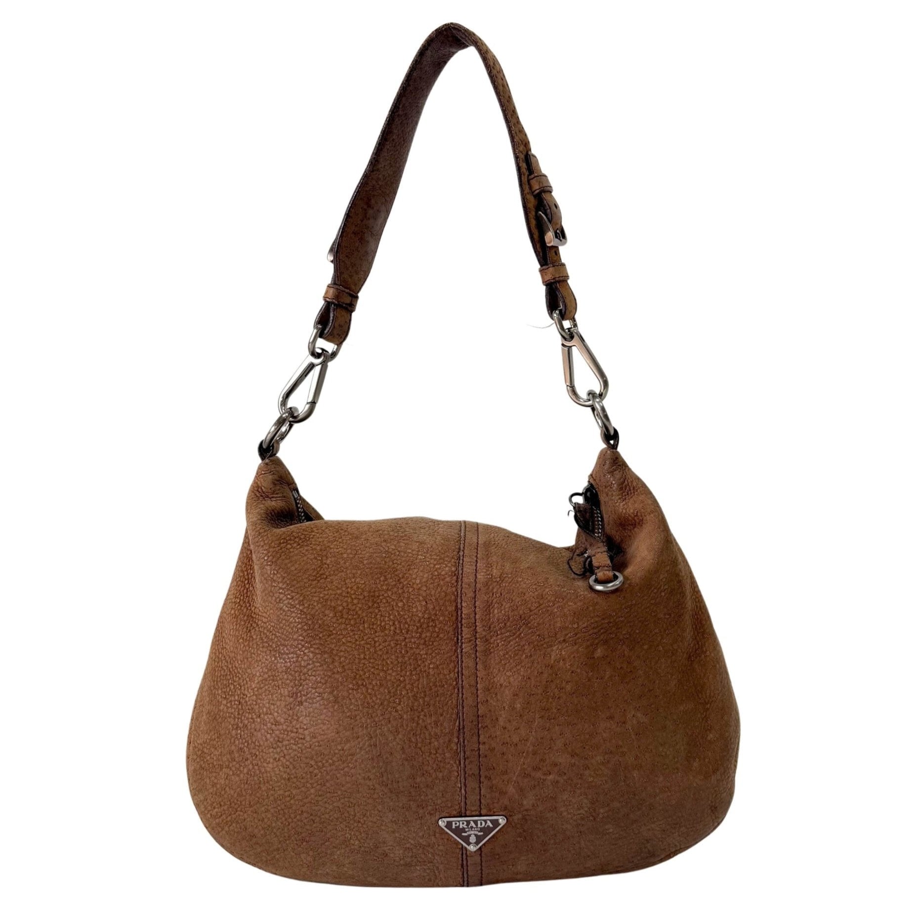 PRADA Brown Leather Shoulder Bag, in , Sold by HIVE PRELOVED - Shoulder Bags, ,