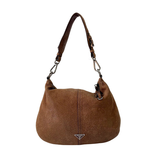 PRADA Brown Leather Shoulder Bag, in , Sold by HIVE PRELOVED - Shoulder Bags, ,