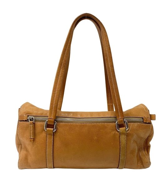 PRADA Brown Leather Shoulder Bag, in , Sold by HIVE PRELOVED - Shoulder Bags, ,