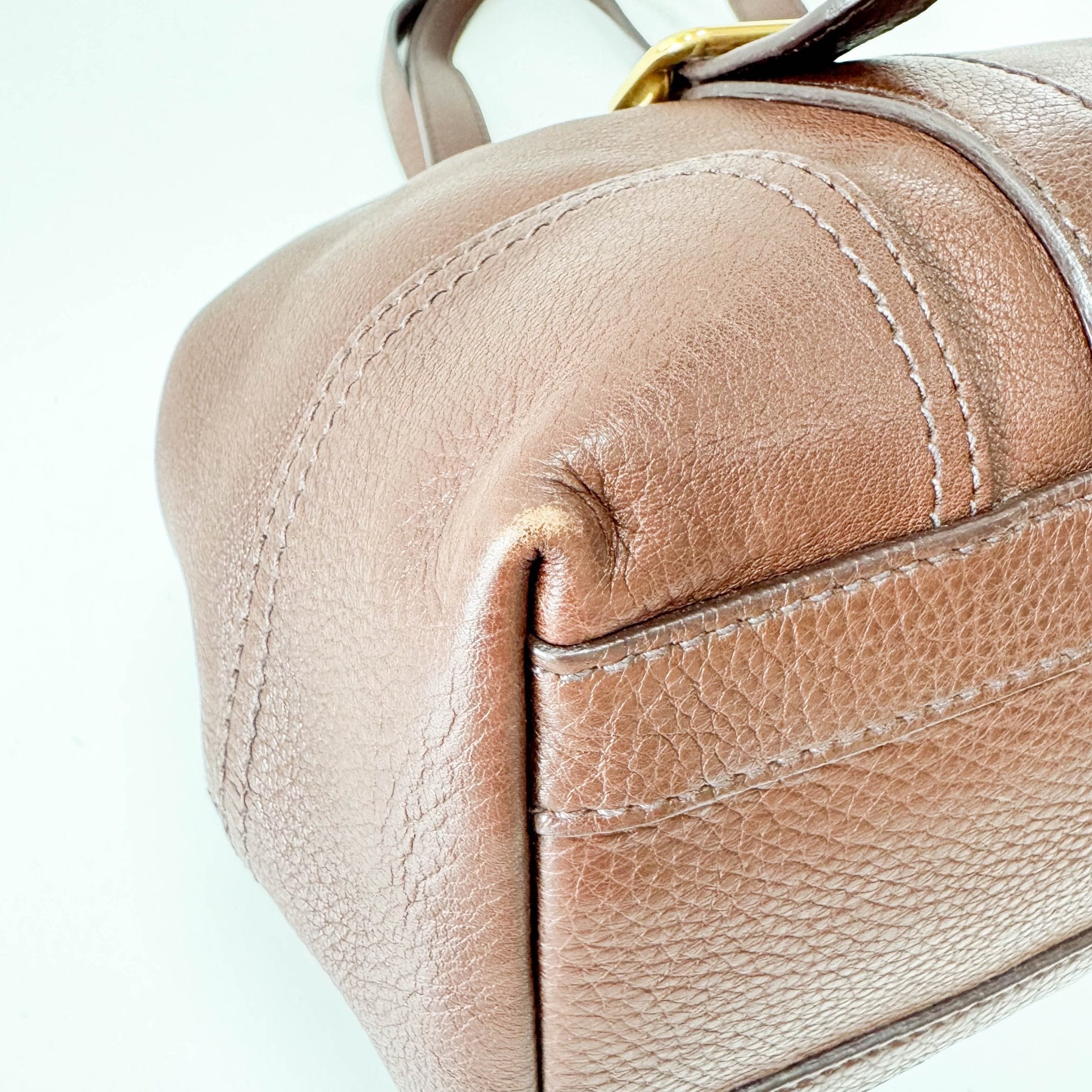 PRADA Brown Leather Shoulder Bag, in , Sold by HIVE PRELOVED - Shoulder Bags, ,