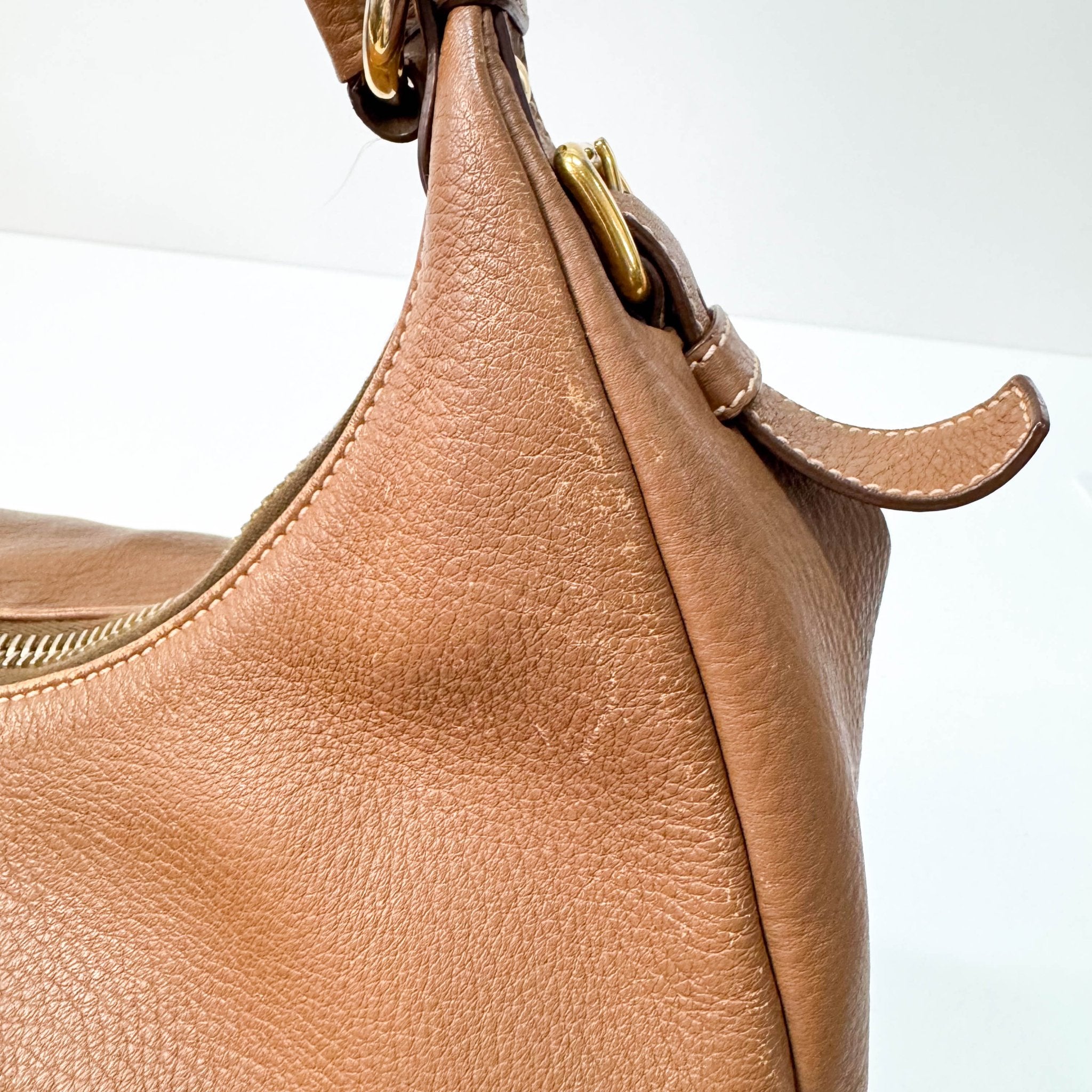 PRADA Brown Leather Shoulder Bag, in , Sold by HIVE PRELOVED - Shoulder Bags, ,