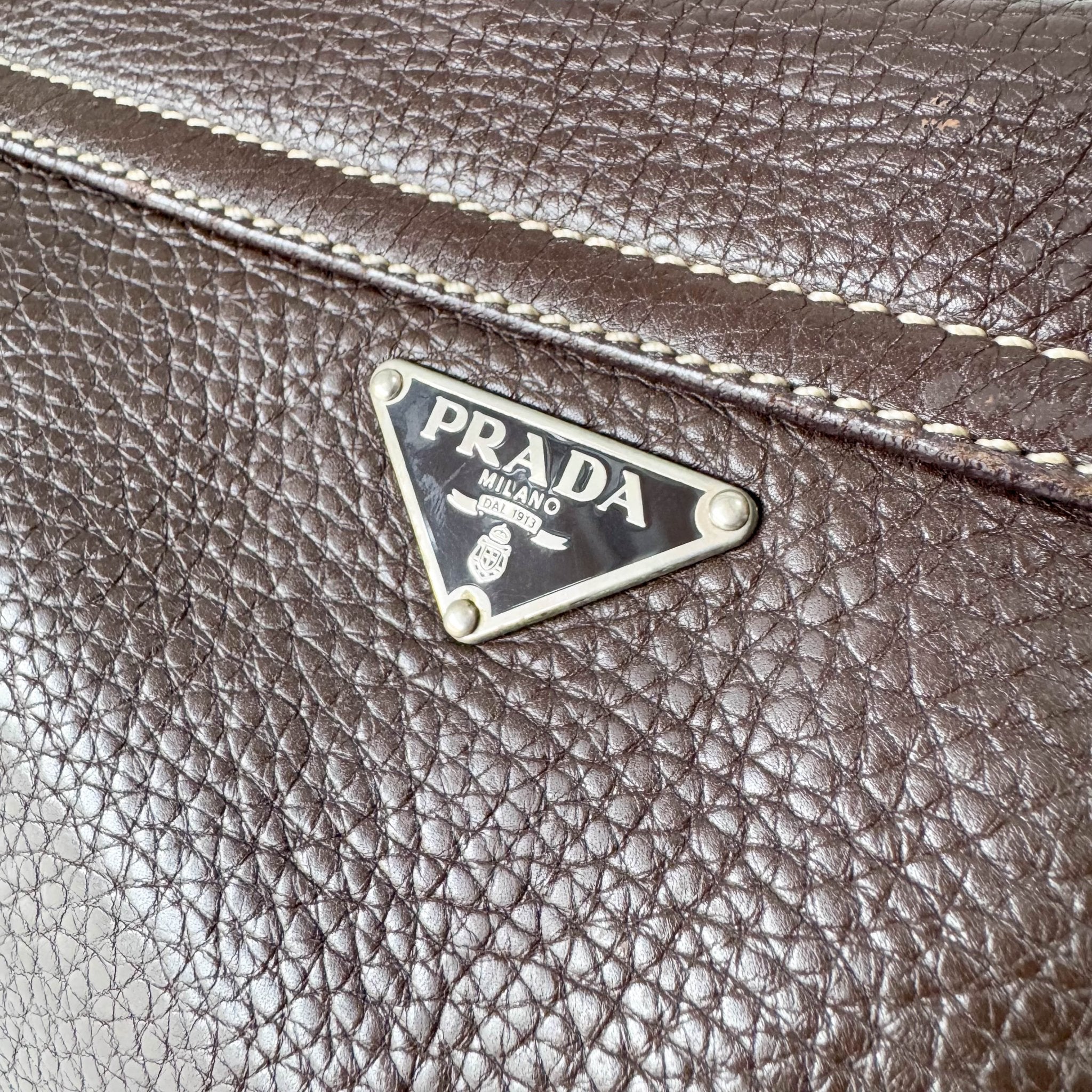 PRADA Brown Leather Shoulder Bag, in , Sold by HIVE PRELOVED - Shoulder Bags, ,