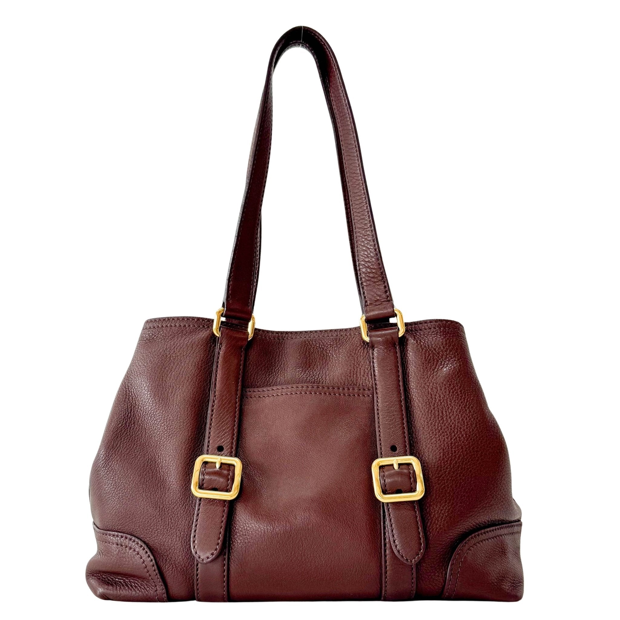 PRADA Brown Leather Shoulder Bag, in , Sold by HIVE PRELOVED - Shoulder Bags, ,